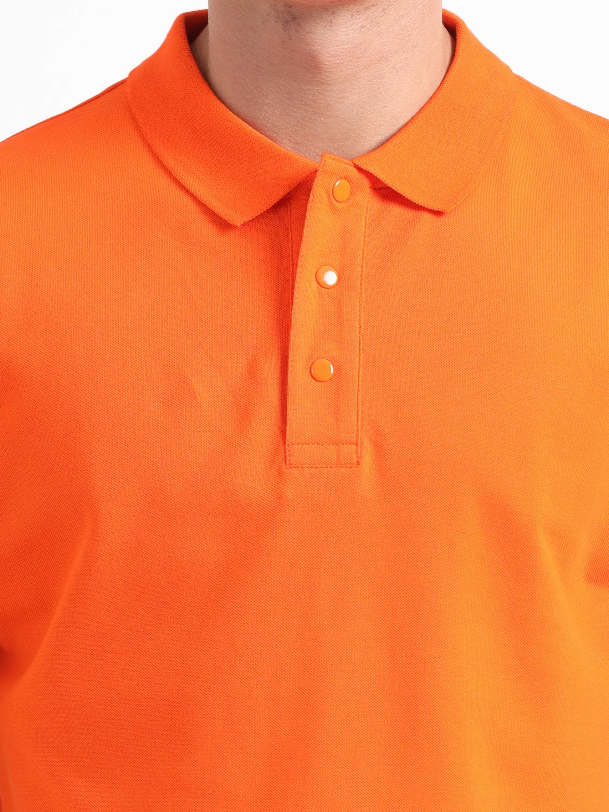 Mens Orange Polo T-Shirt