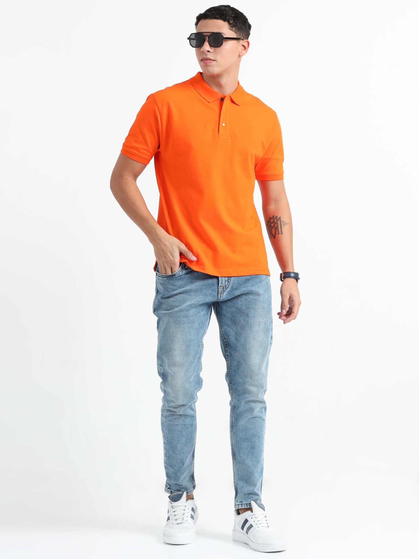 Mens Orange Polo T-Shirt