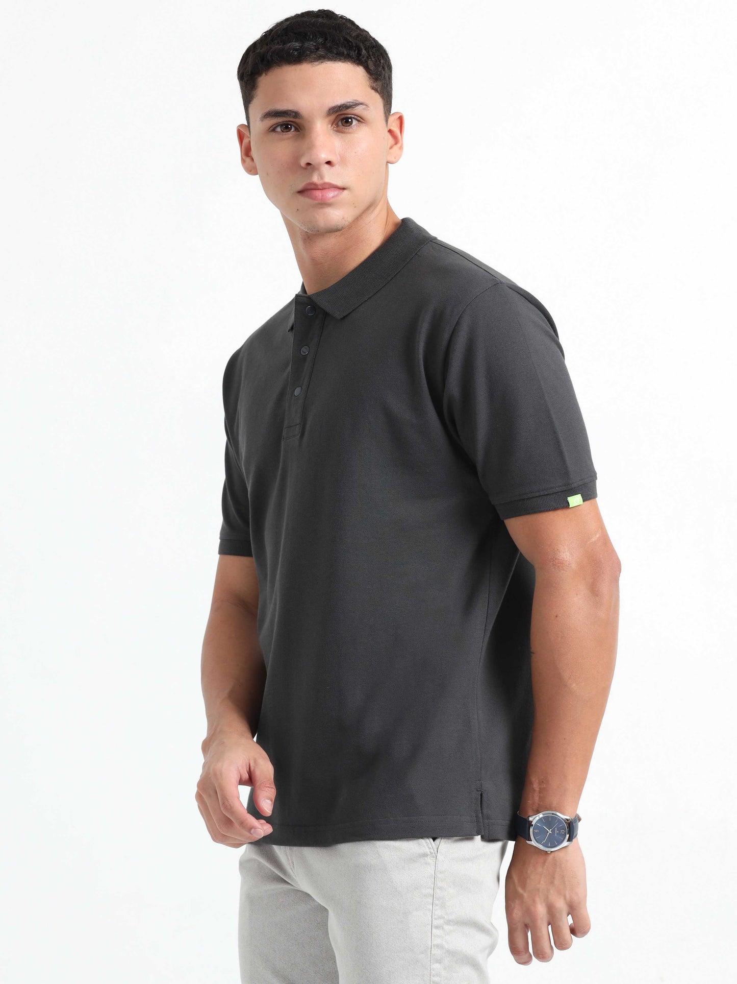 Caslay Organic Cotton - Carbon Grey Polo T-Shirt