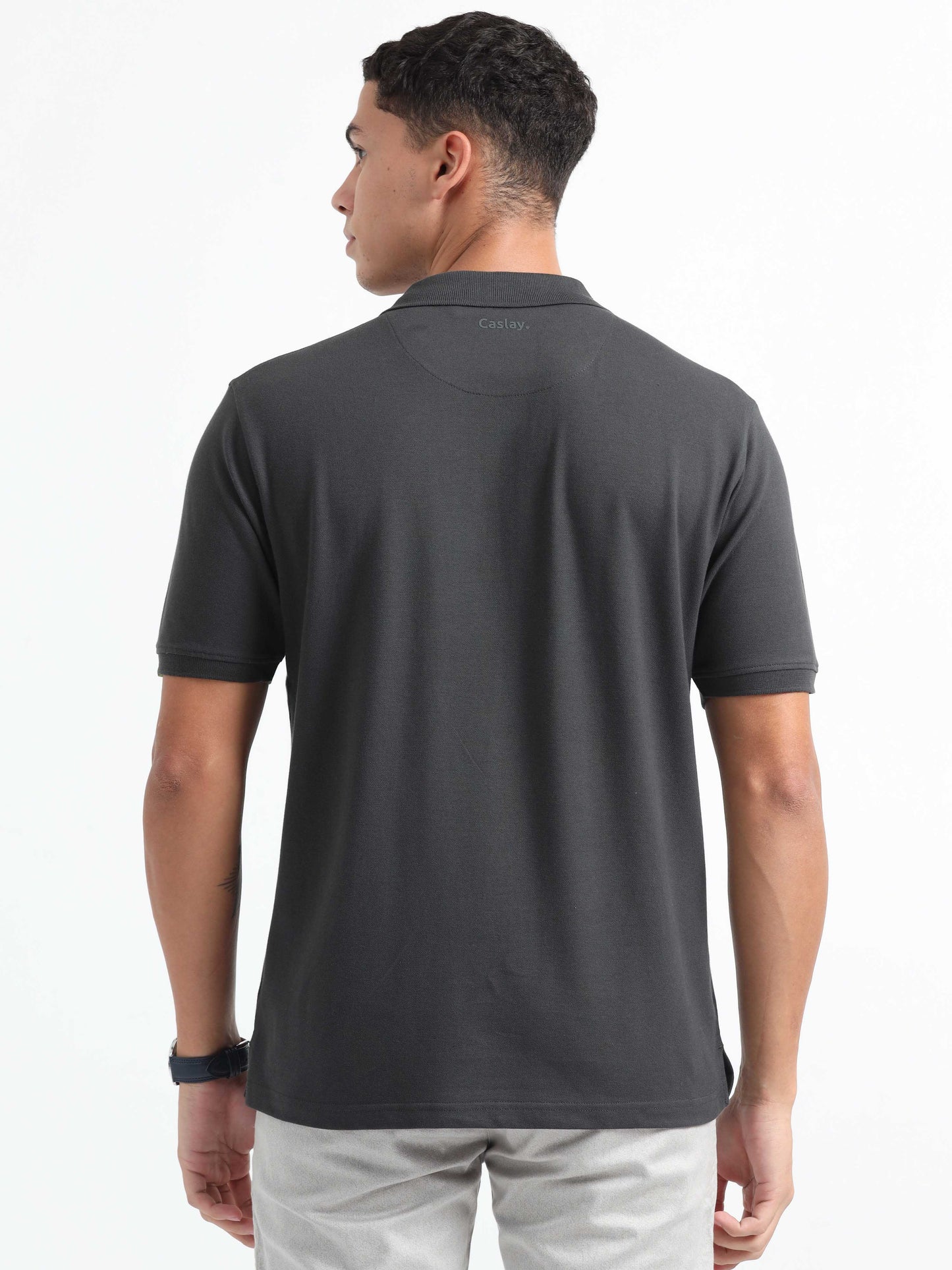 Caslay Organic Cotton - Carbon Grey Polo T-Shirt