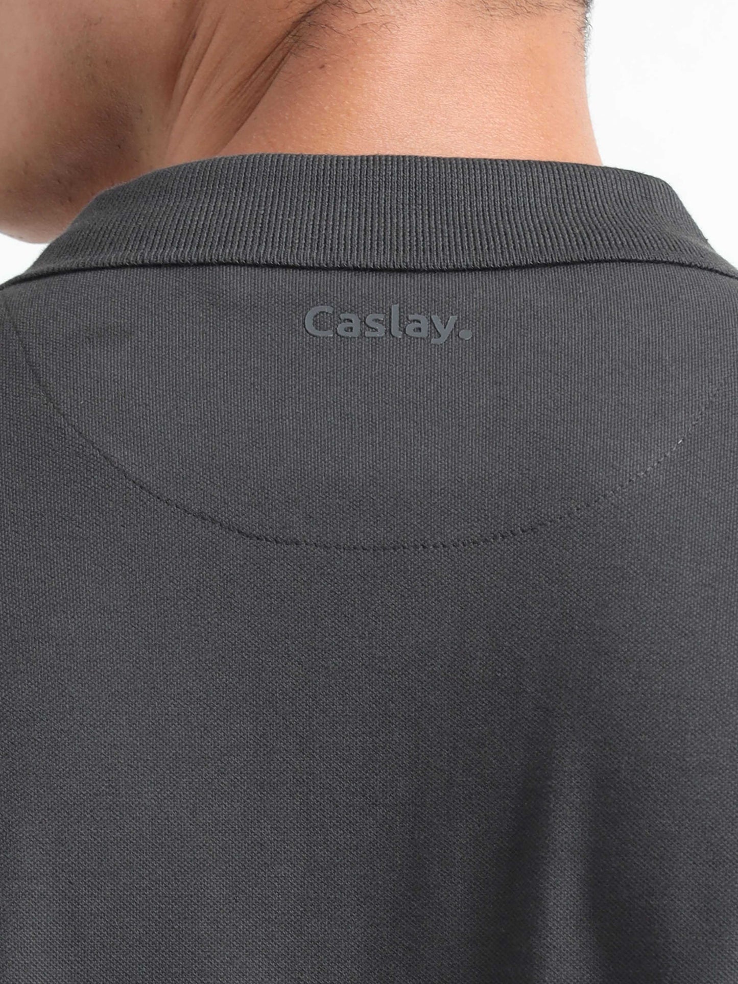 Caslay Organic Cotton - Carbon Grey Polo T-Shirt