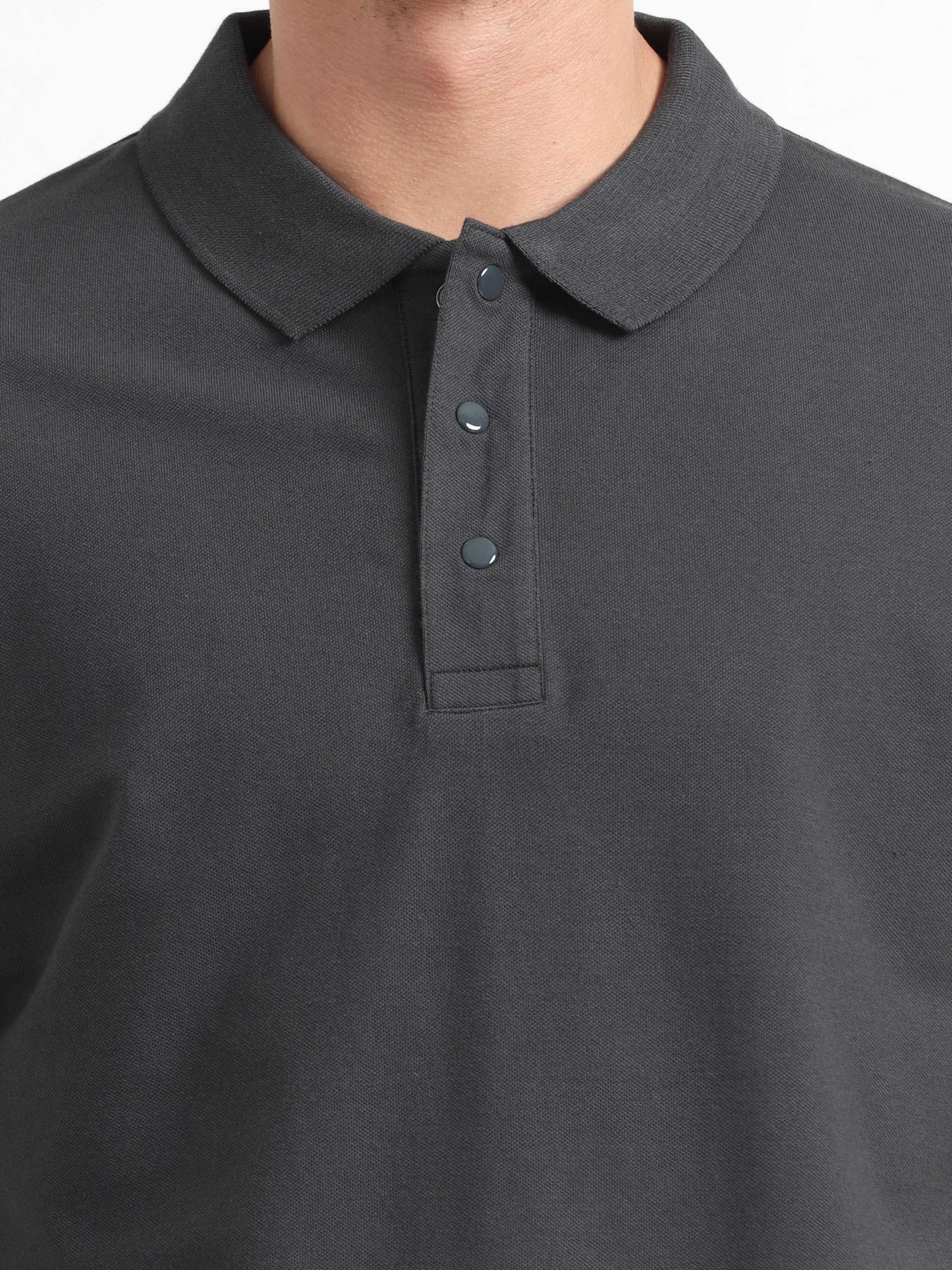 Caslay Organic Cotton - Carbon Grey Polo T-Shirt