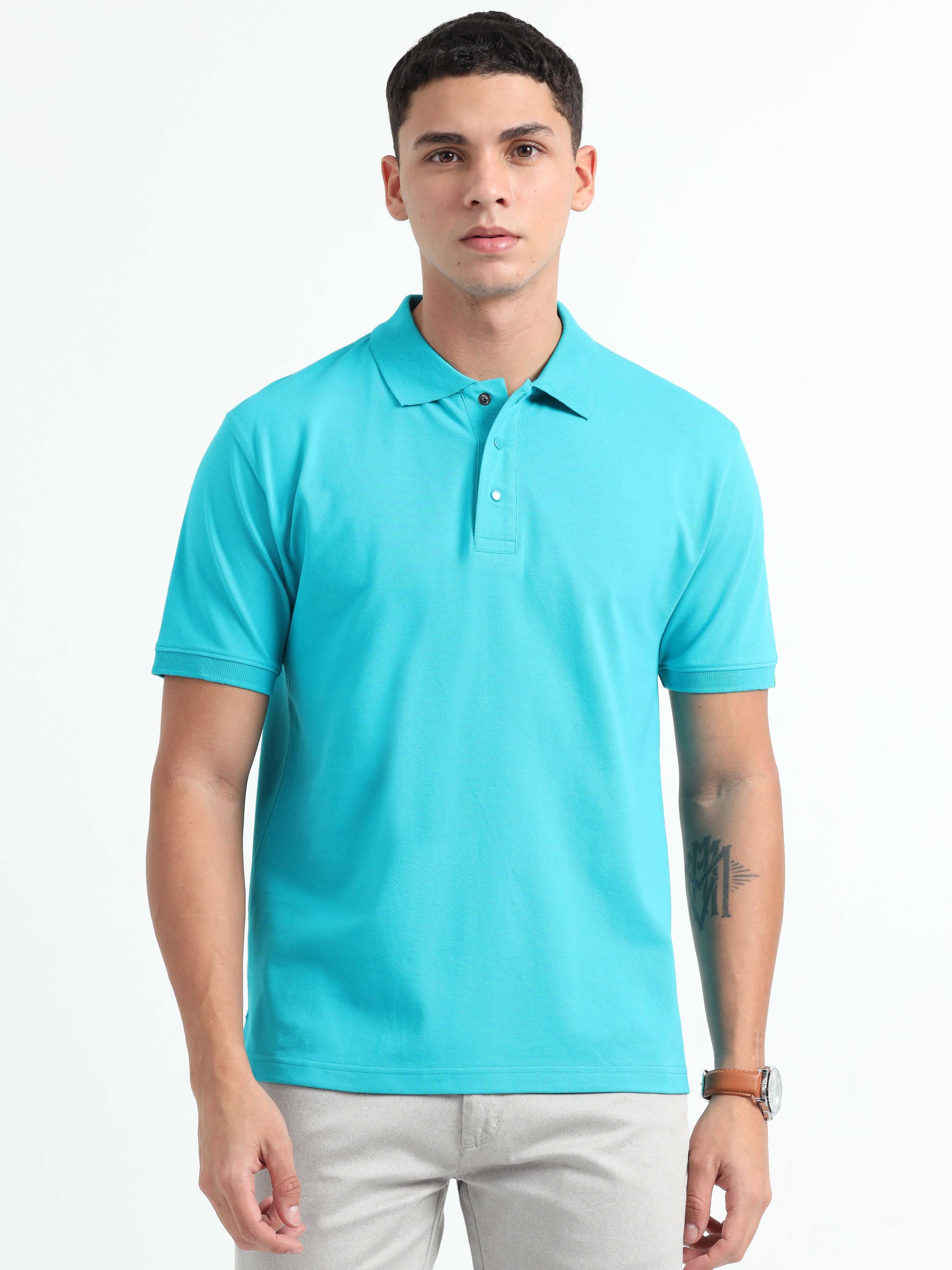 Buy Teal Blue T-Shirt for Men Online at Great Price