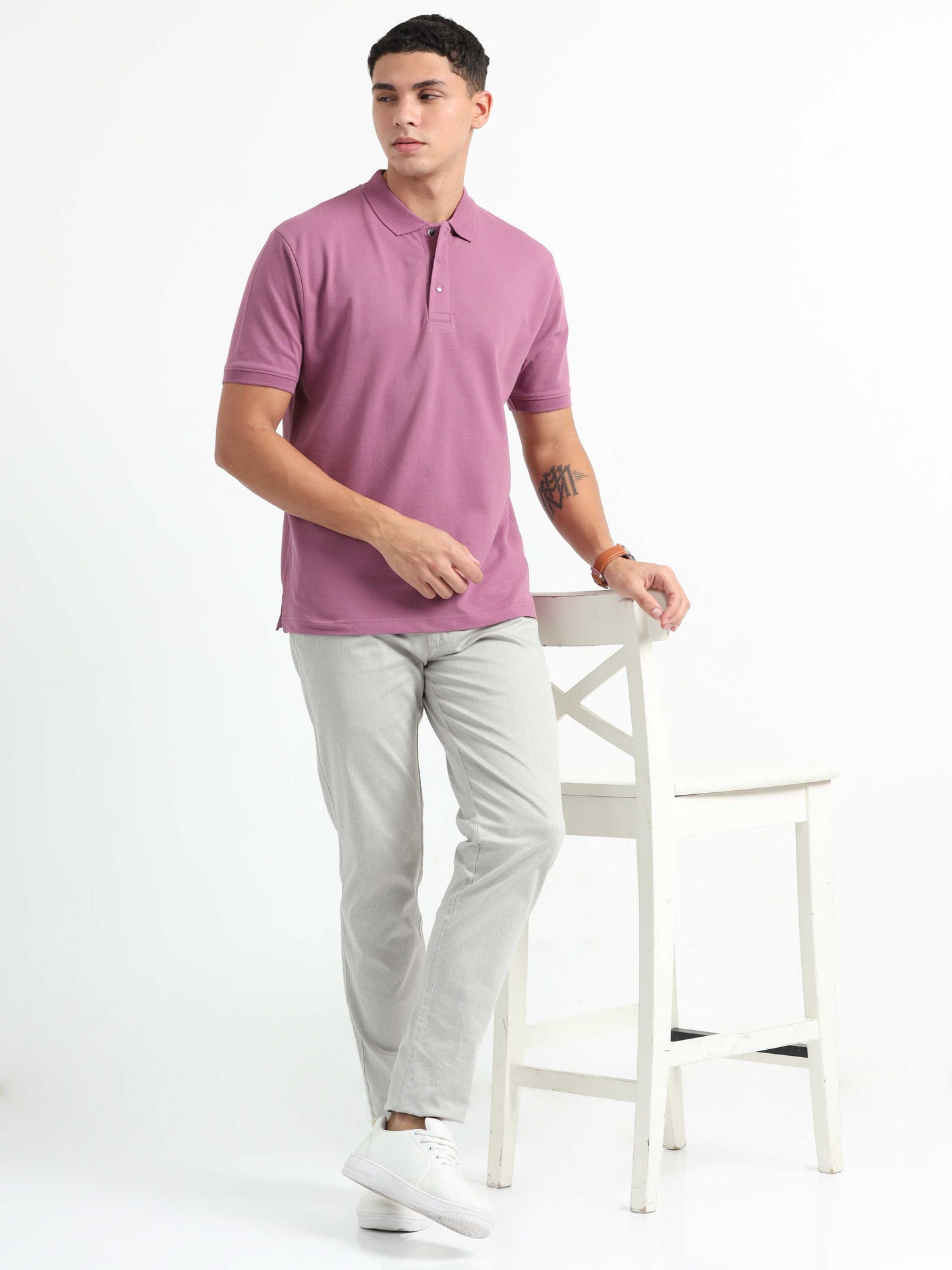 Caslay Organic Cotton - Purple Polo T-Shirt