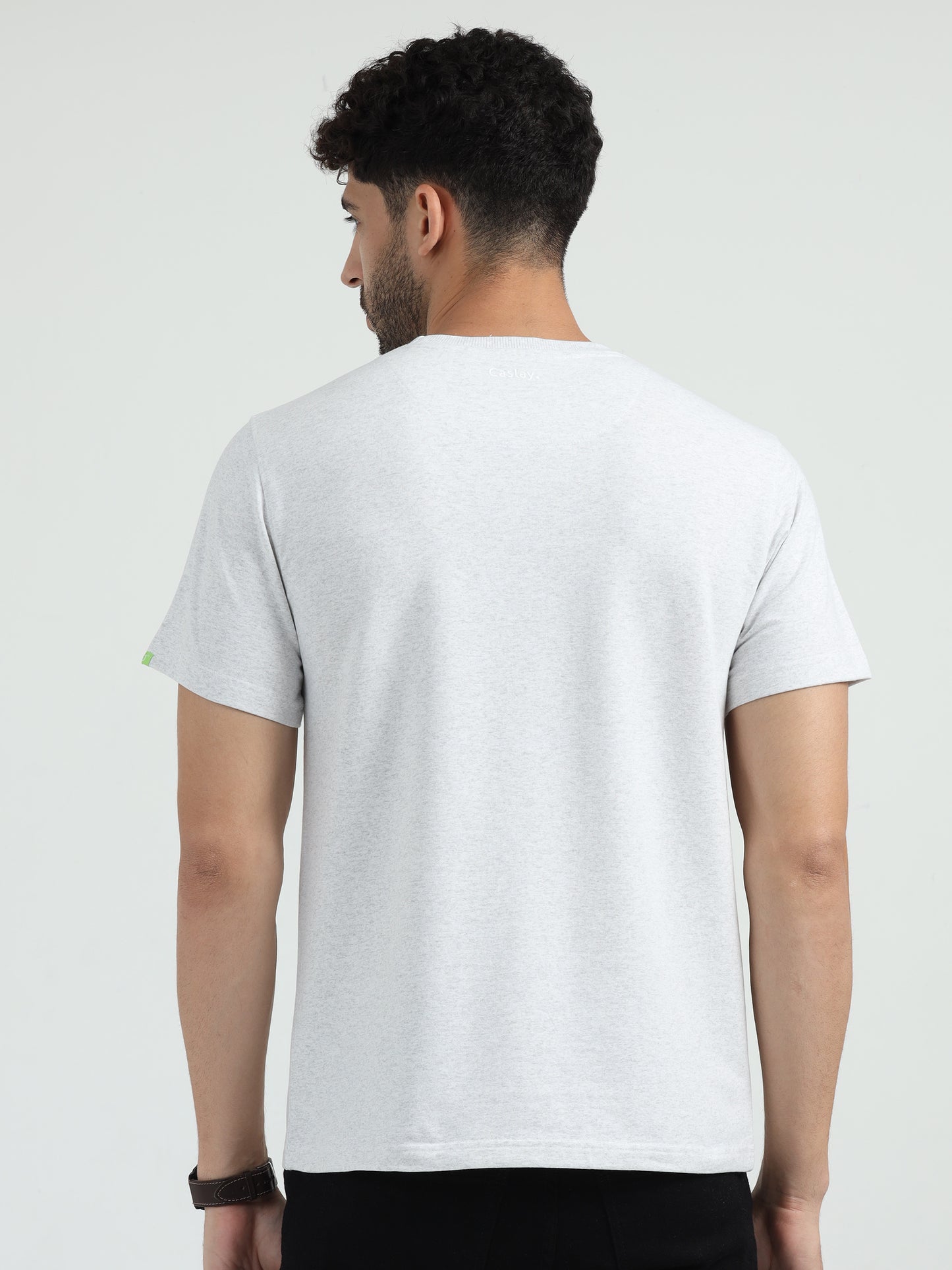 White Melange Sweat Absorbing T Shirt