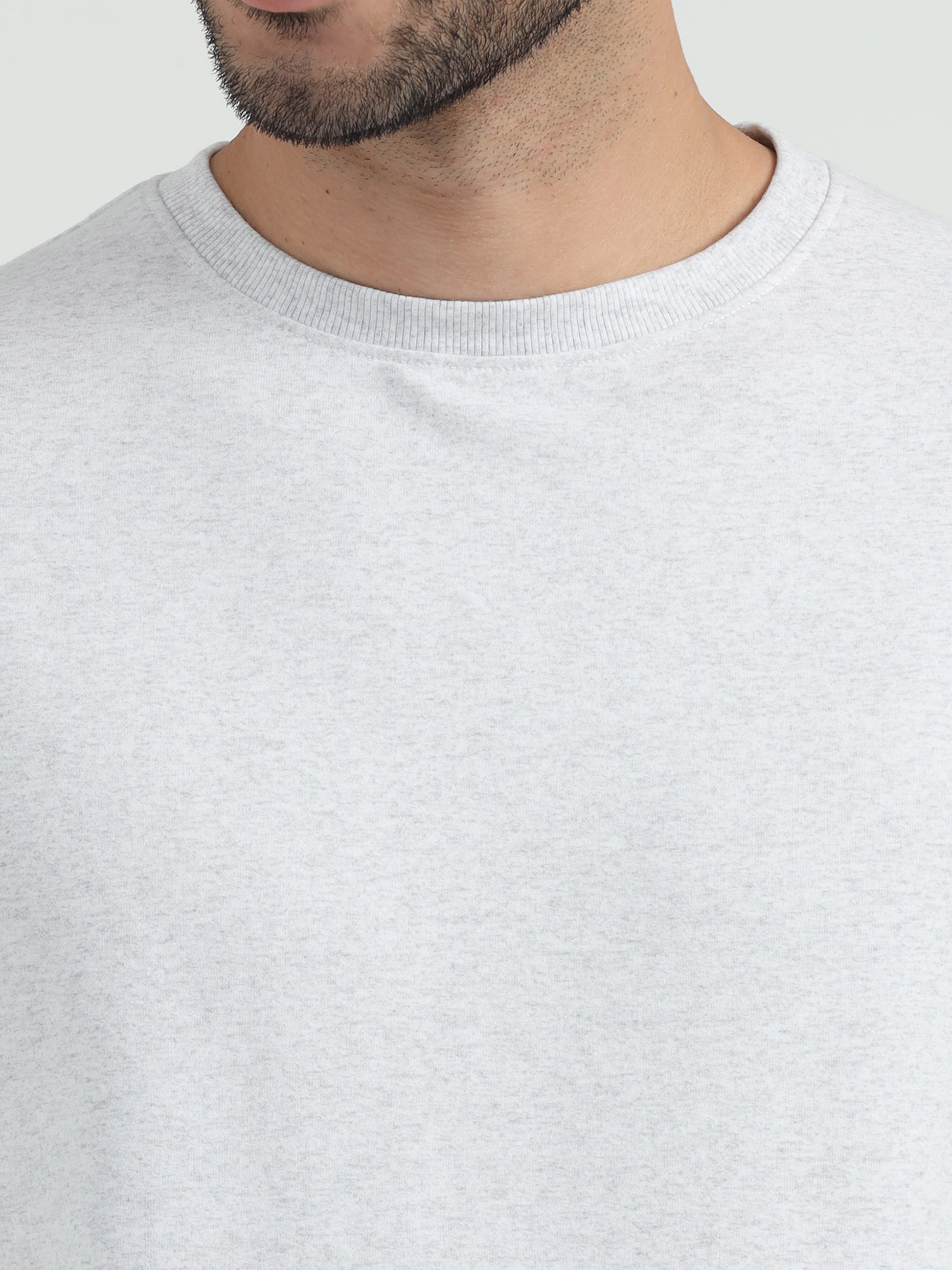 White Melange Sweat Absorbing T Shirt