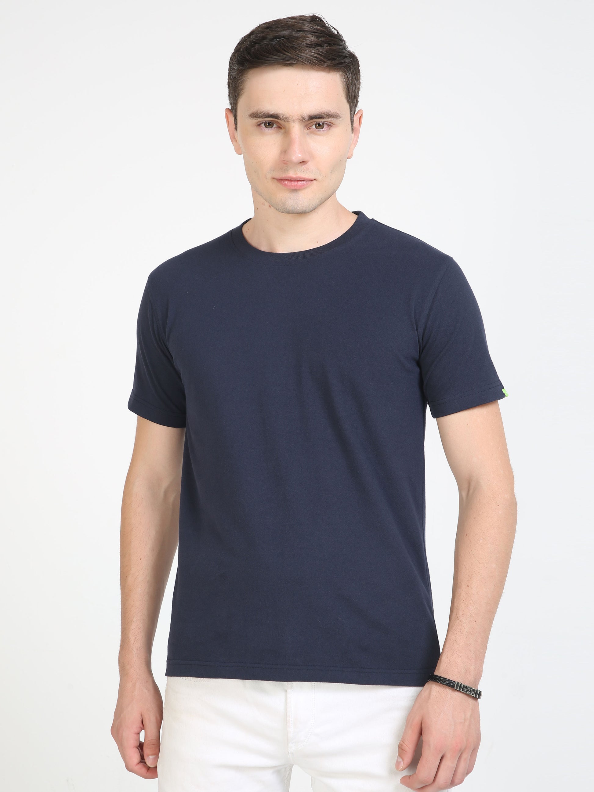 Sustainable Navy Blue Crew Neck T Shirt