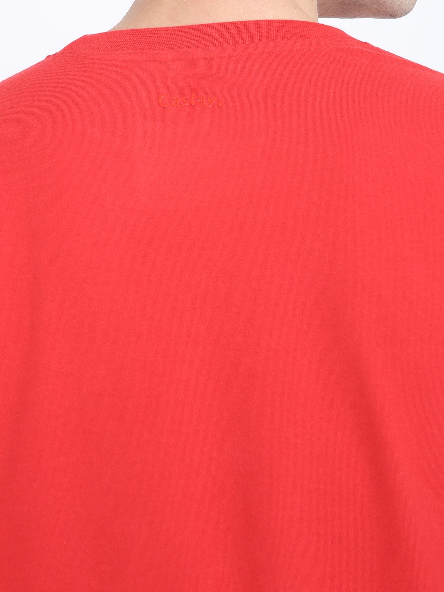 Sustainable Red Plain Round Neck T Shirt