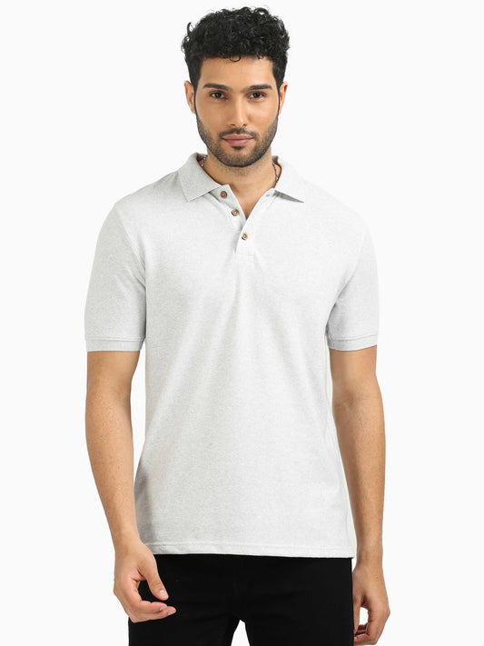 Polo T-shirt - White Melange