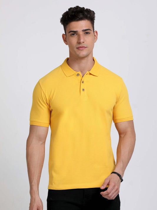 Sustainable Yellow Polo T Shirt