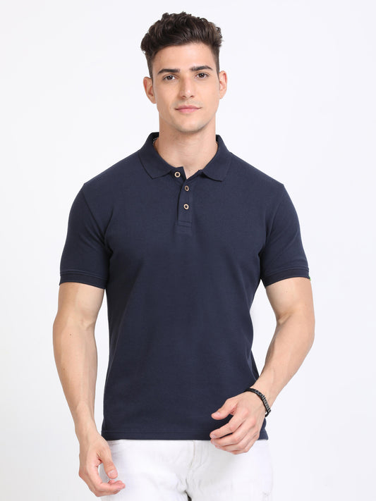 Sustainable Navy Blue Polo T Shirt