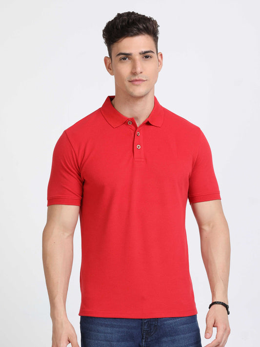 Sustainable Red Polo T-Shirt