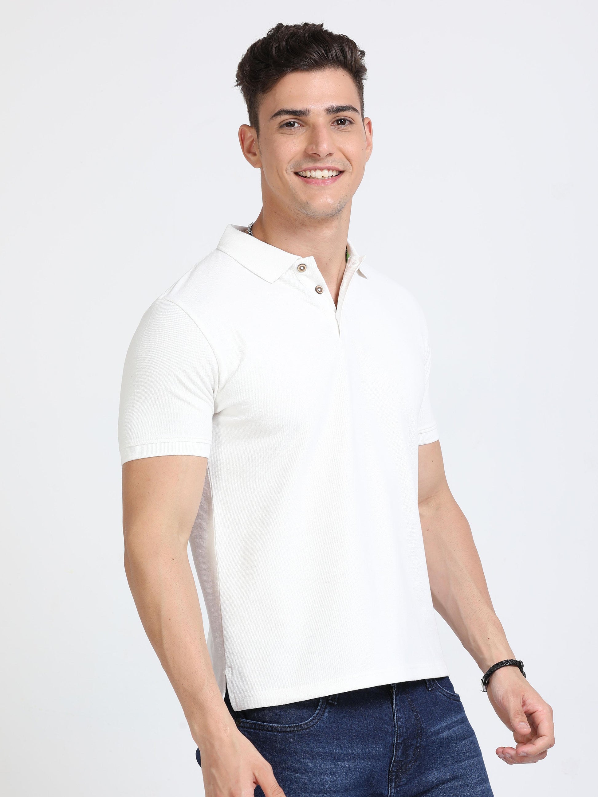 Sustainable White Polo T Shirt