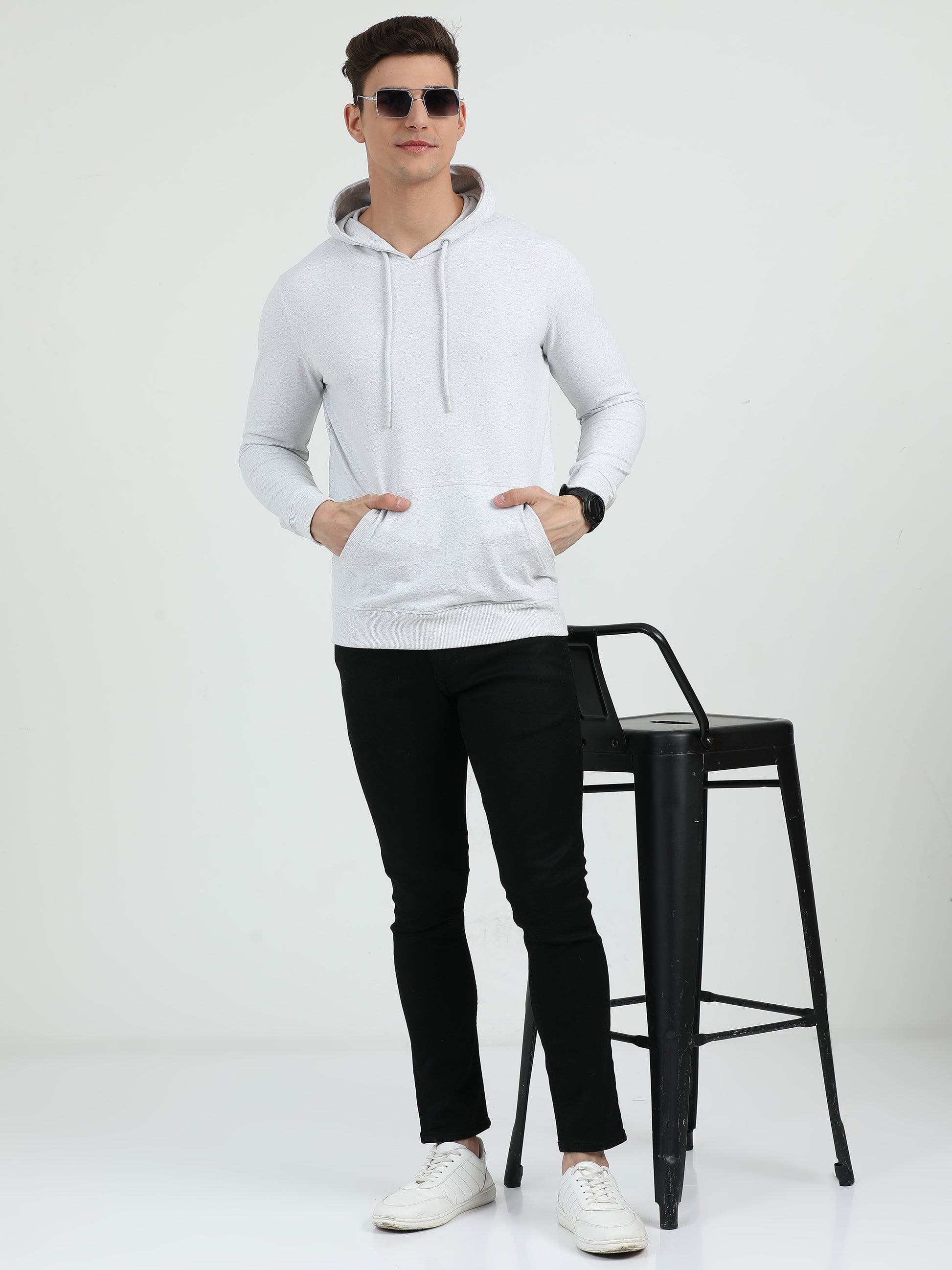 Sustainable Plain White Hoodie - Caslay