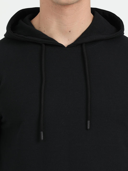 Sustainble Plain Black Hoodie - Caslay