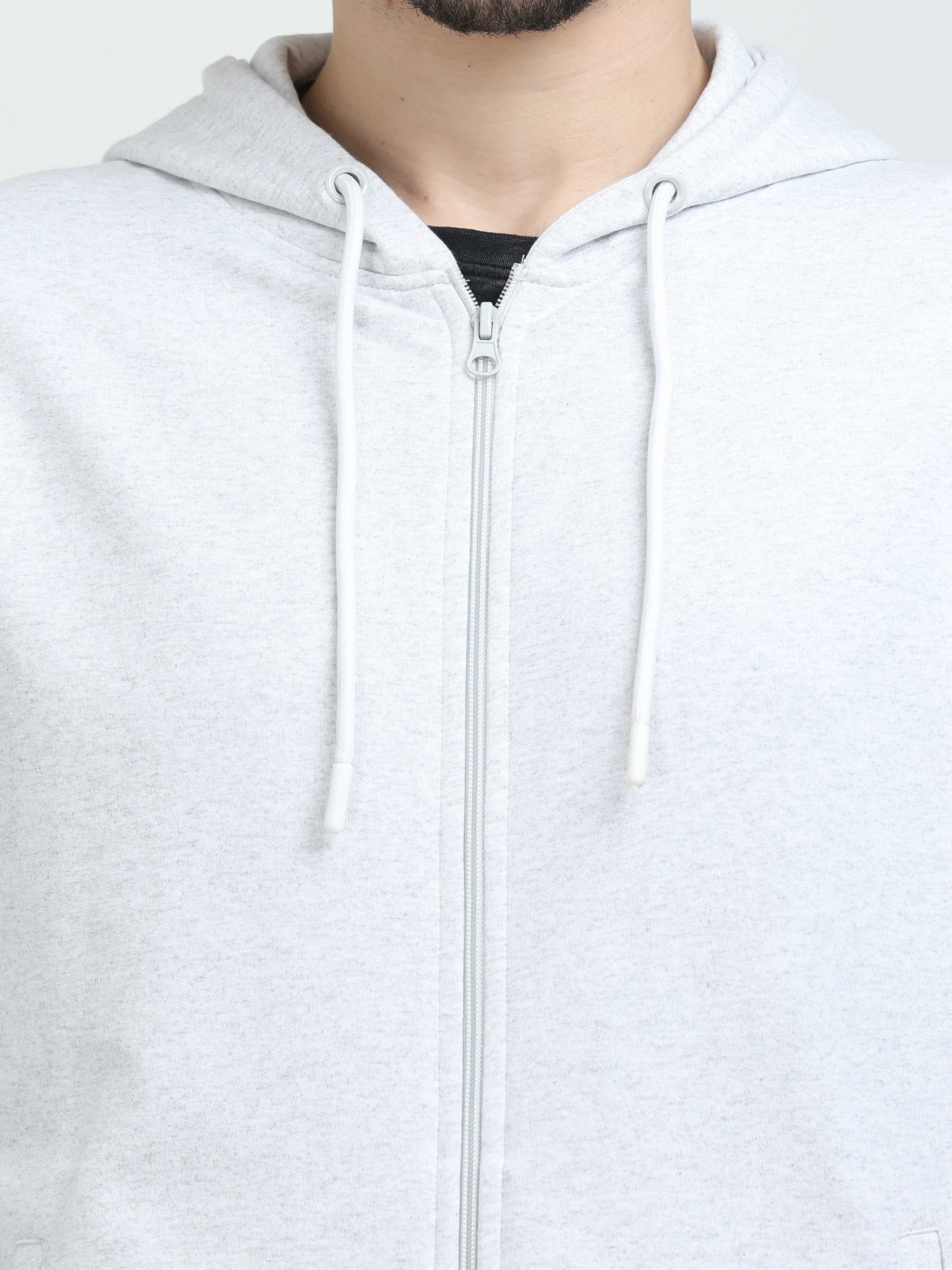 All white shop zip up hoodie