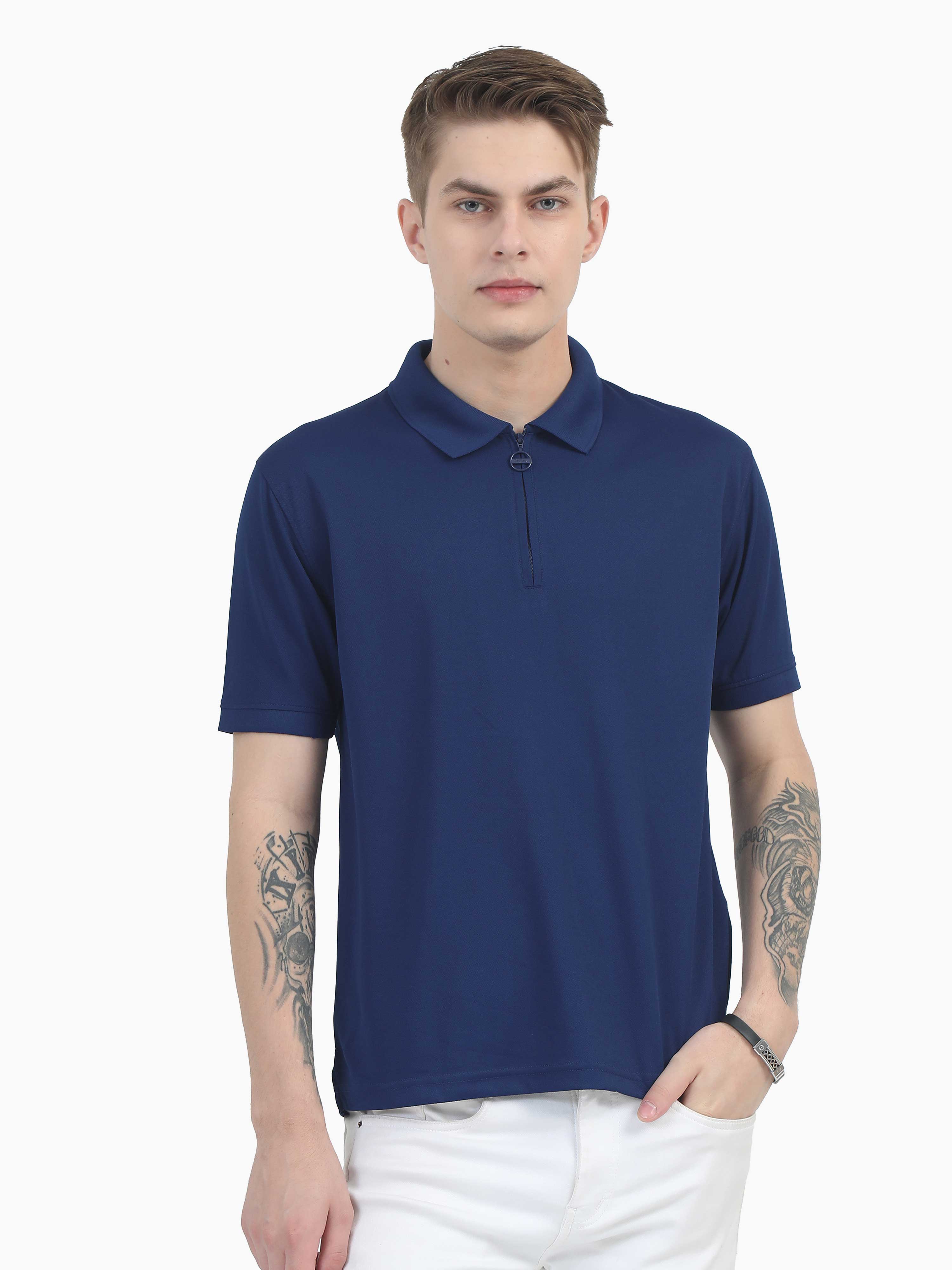 トップス Project G/R Bullied POLO Shirts Navy Buy U.S. Polo Assn. Women Zipper Placket Textured Polo Shirt