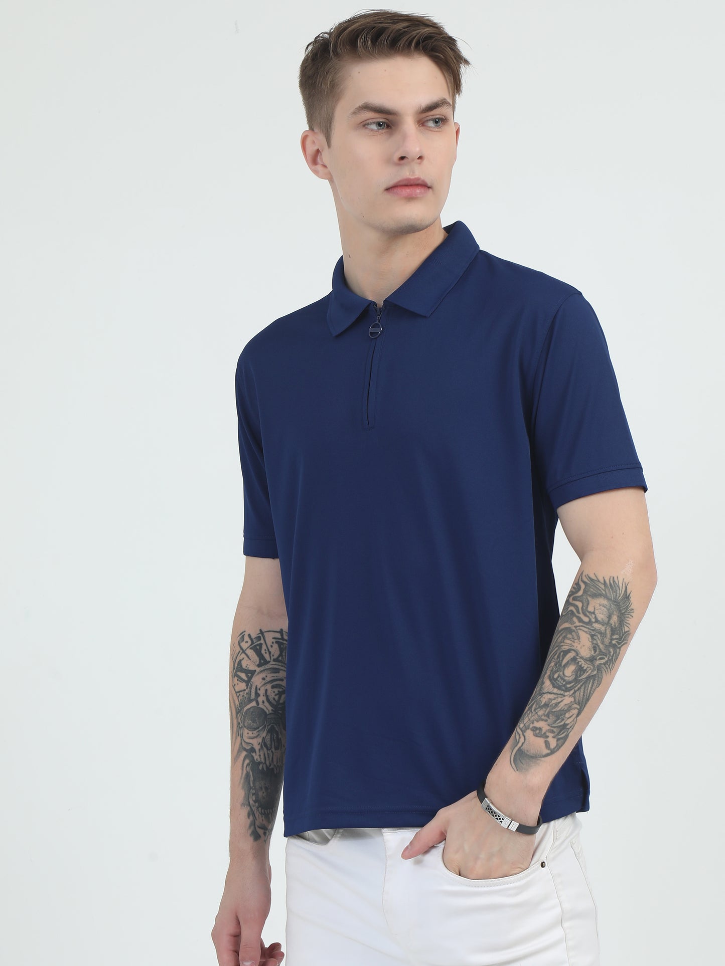 Caslay Quick Dry - Navy Blue Polo T-Shirt