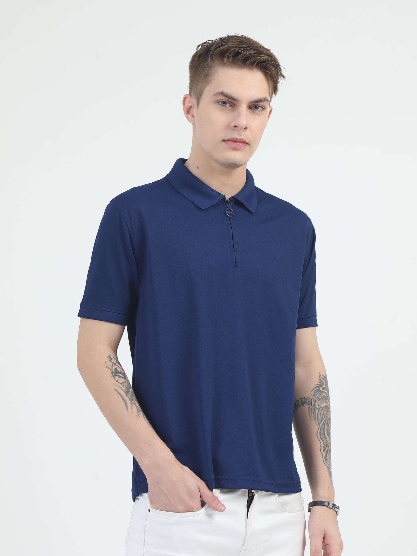 Caslay Quick Dry - Navy Blue Polo T-Shirt