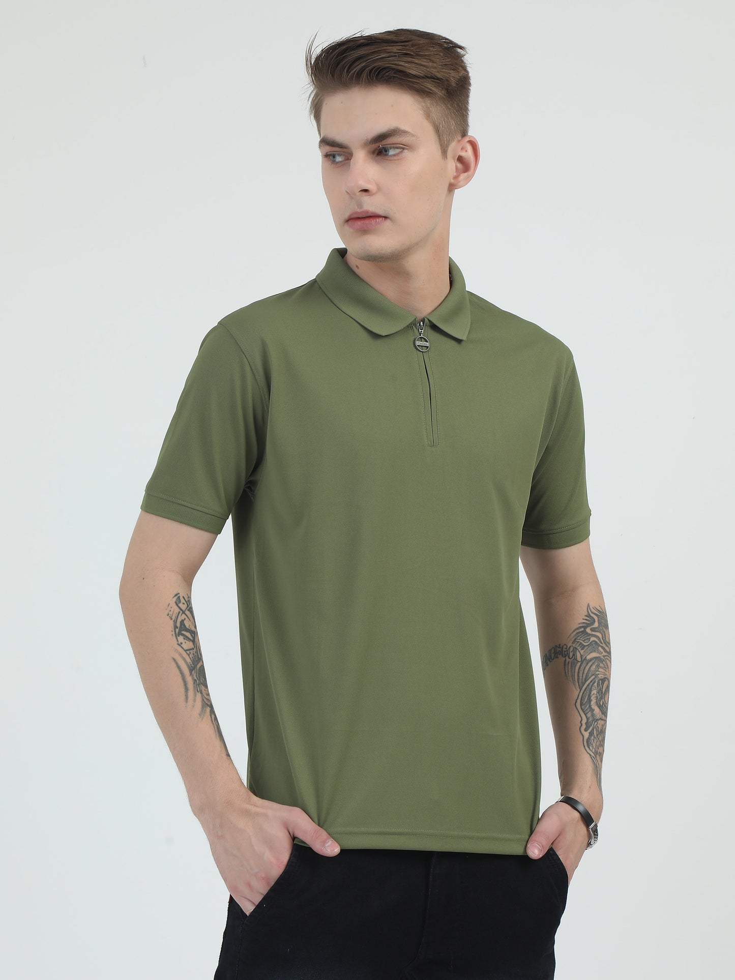 Caslay Quick Dry - Olive Green Polo T-Shirt