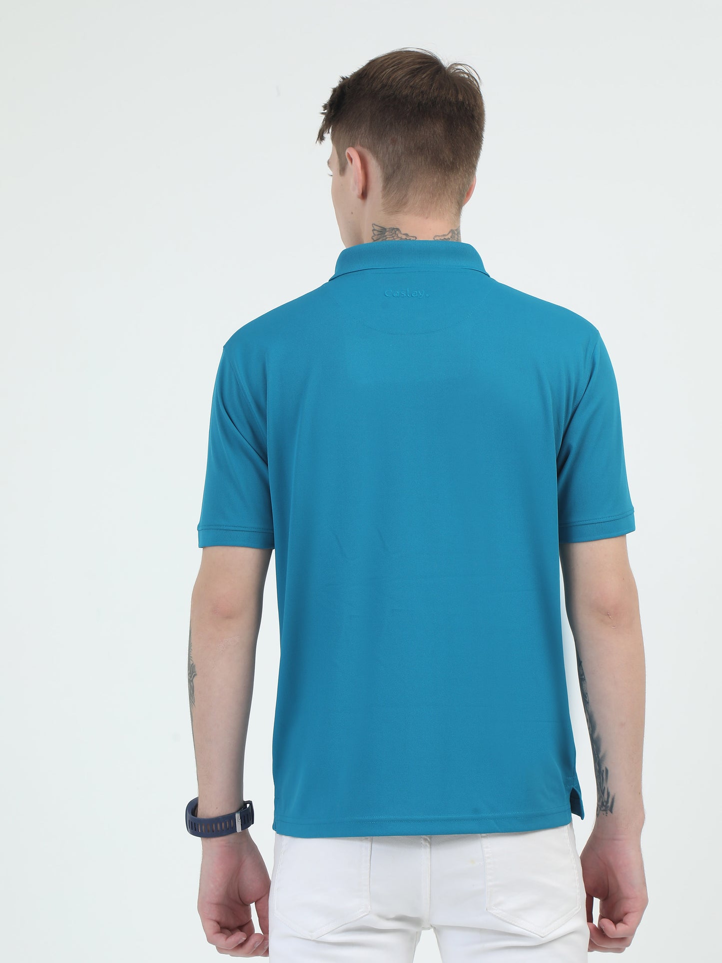 Caslay Quick Dry - Azure Blue Polo T-Shirt