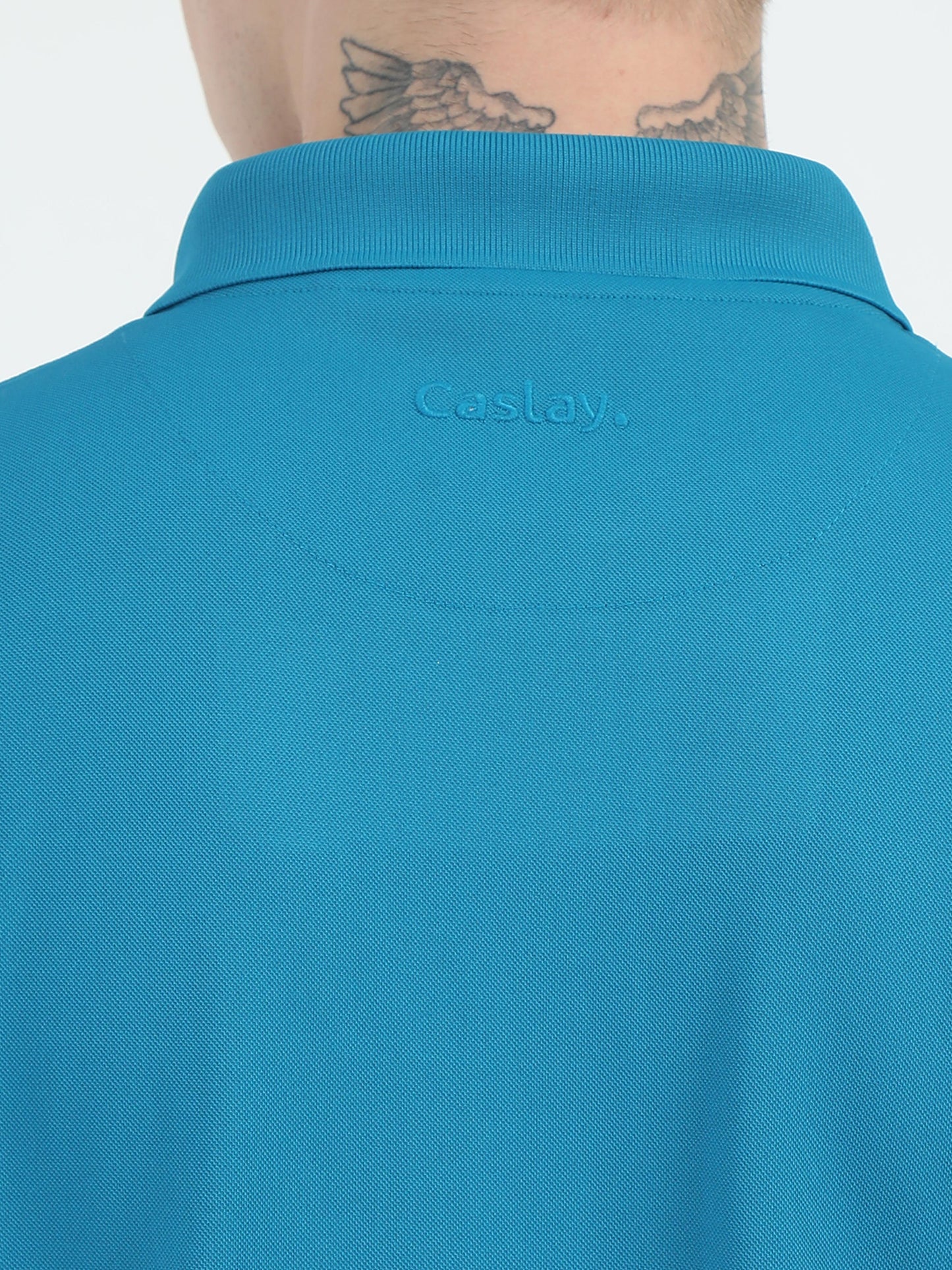 Blue Zipper Polo T Shirt for Men