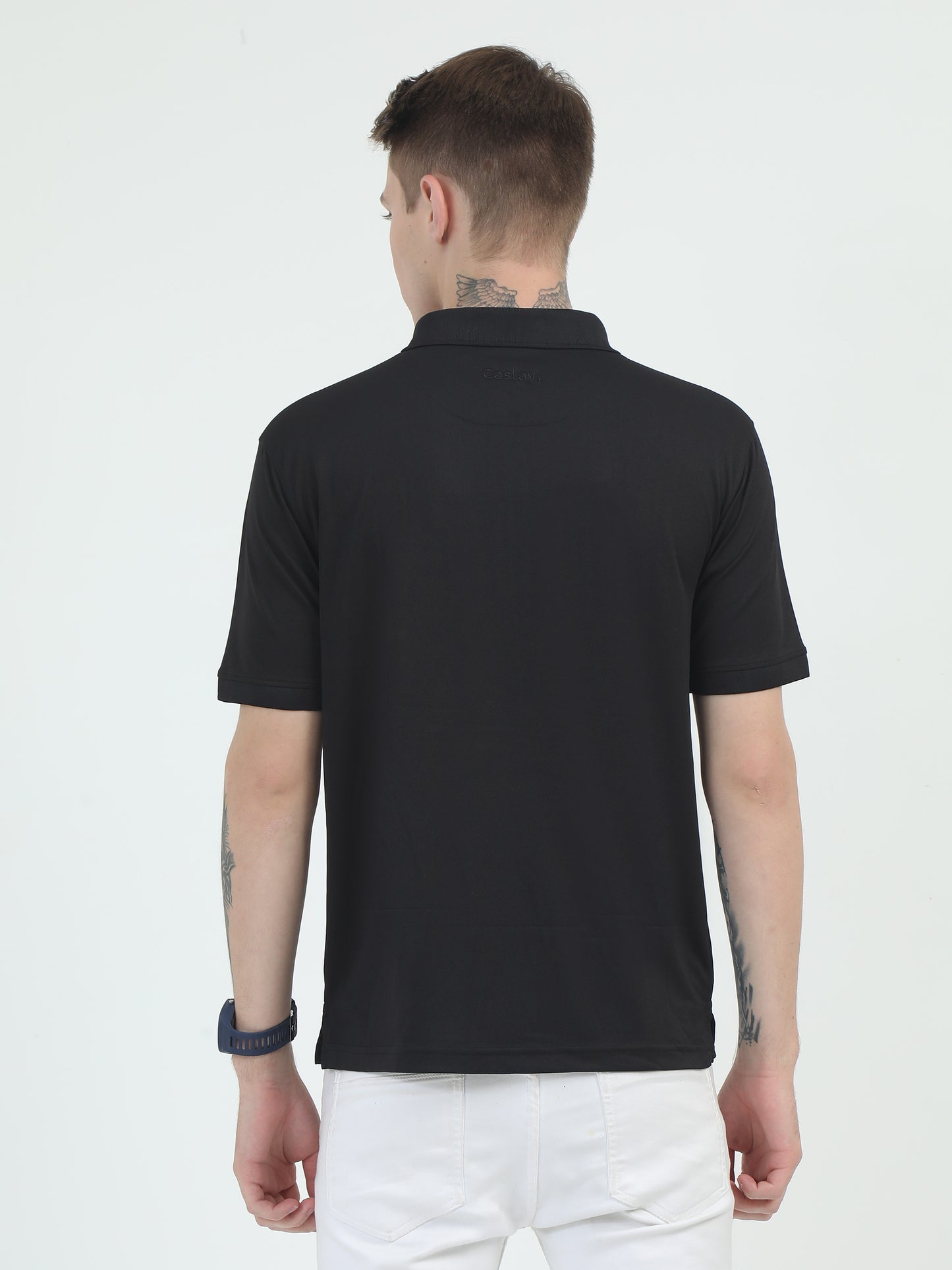 Caslay Quick Dry - Mid Night Black Polo T-Shirt