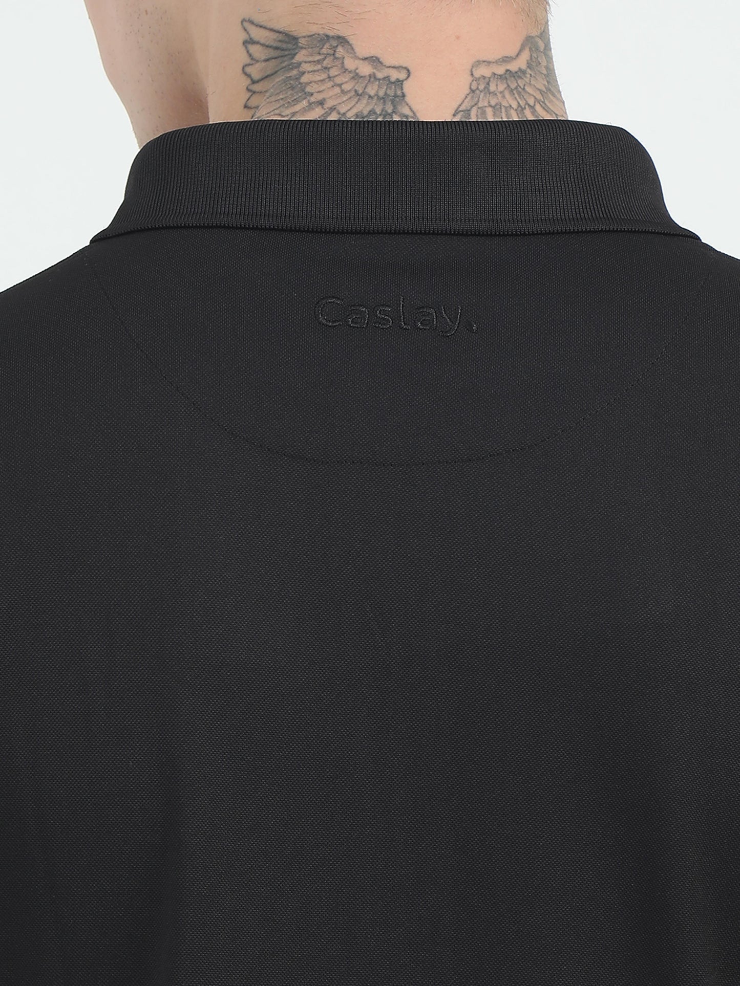 Caslay Quick Dry - Mid Night Black Polo T-Shirt