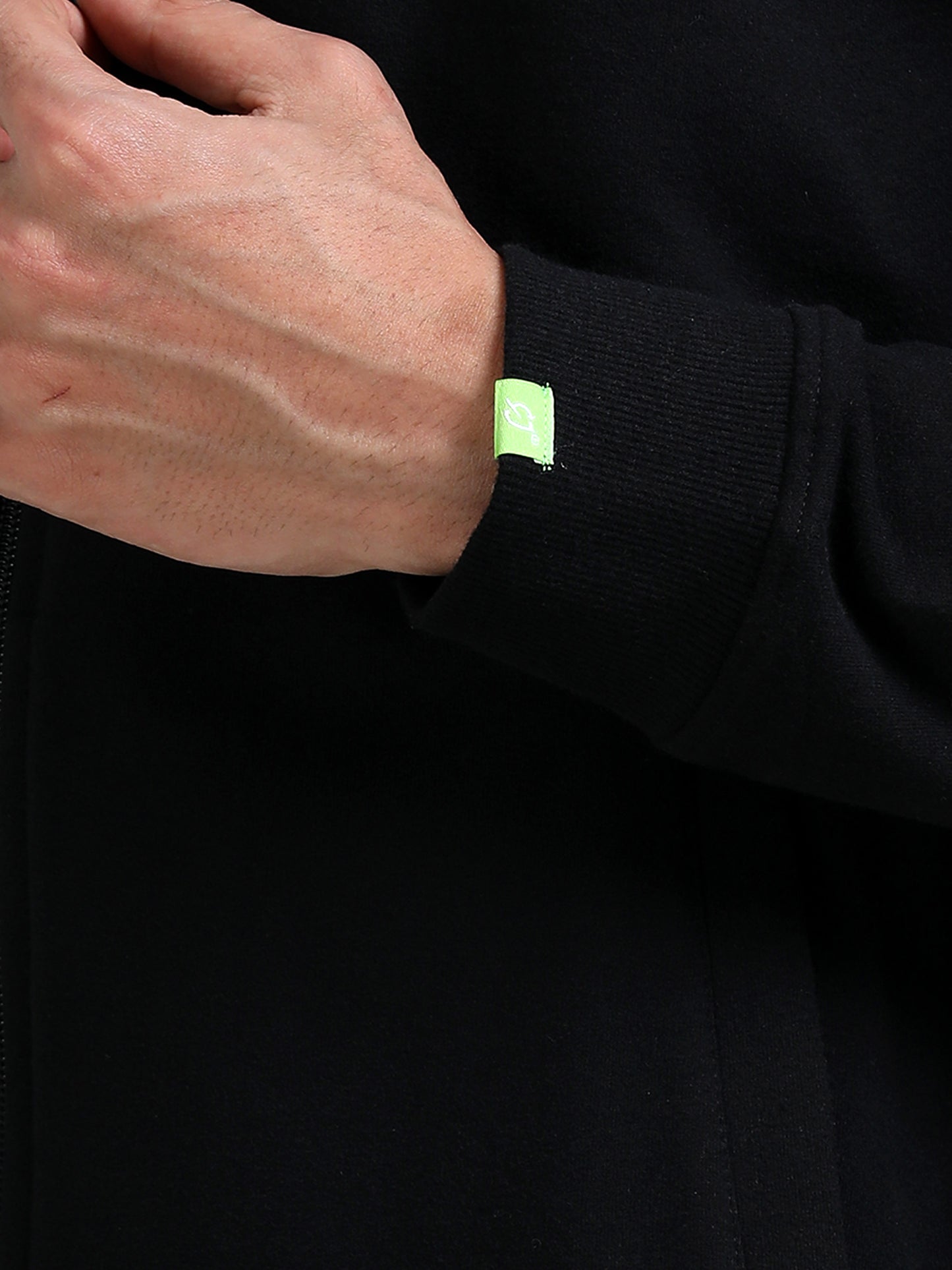 Sustainable Highneck  Zipper Jacket - Black