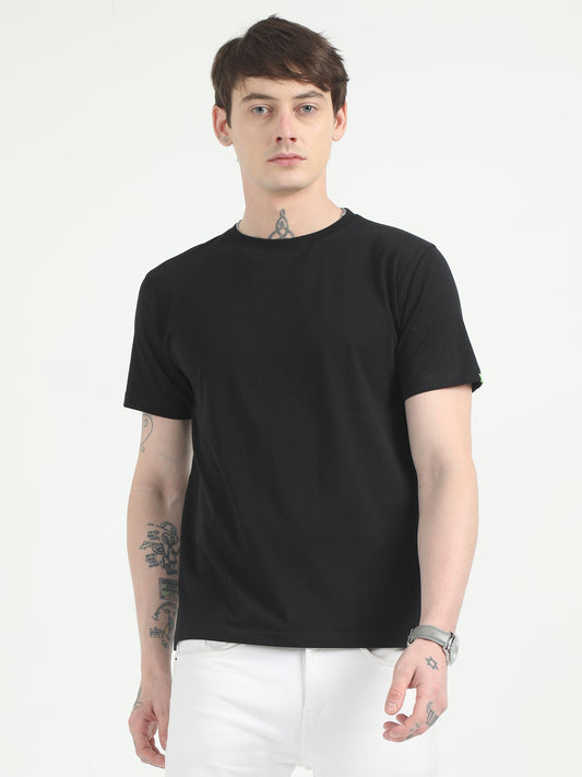 Mens Solid Black T-Shirt 