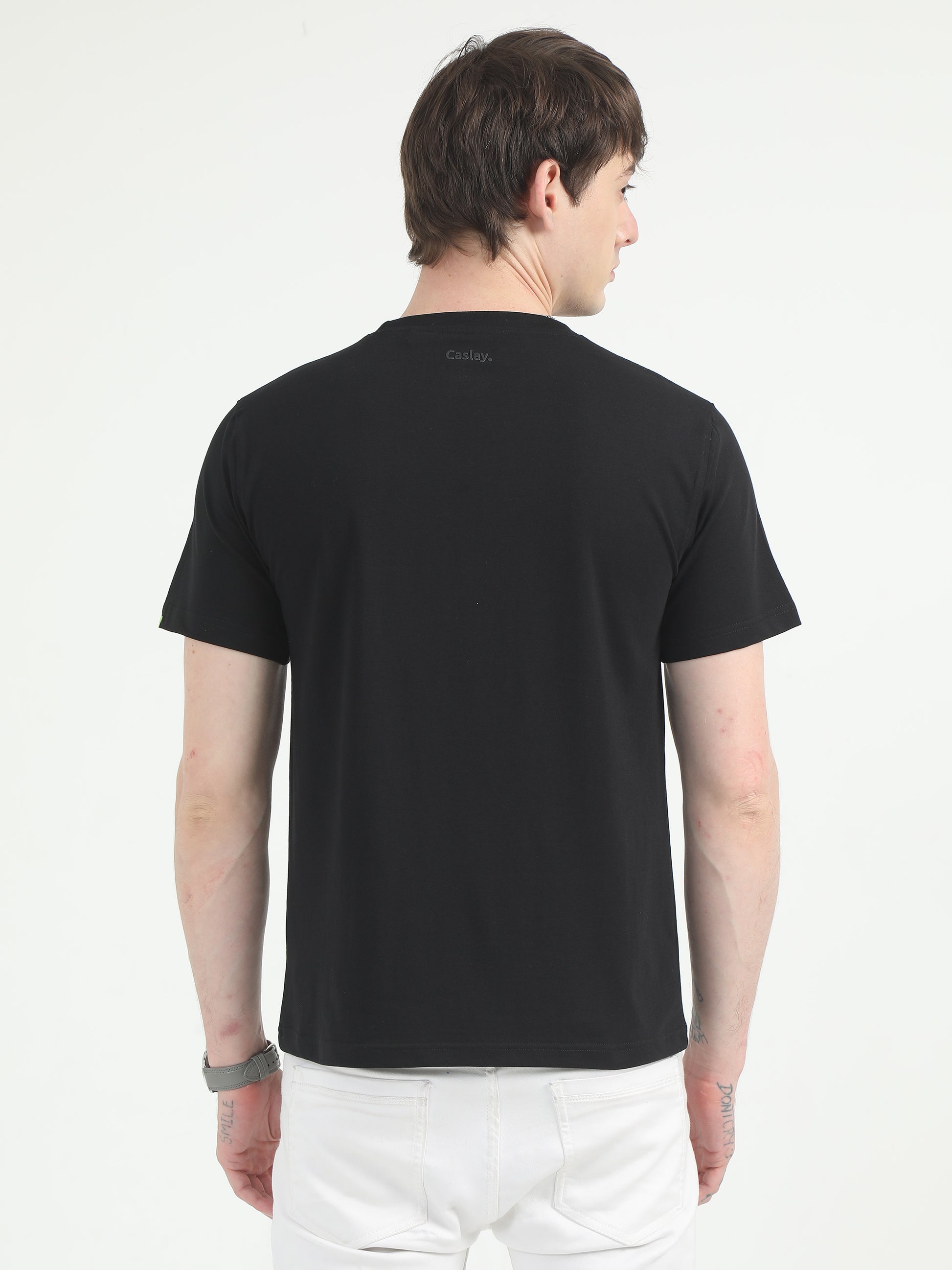 Mens Solid Black T-Shirt 