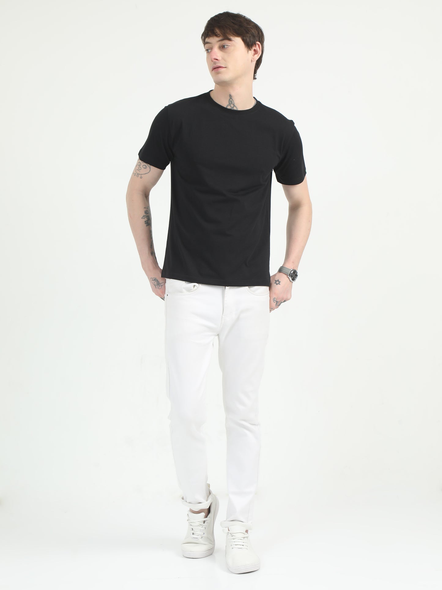 Mens Solid Black T-Shirt 