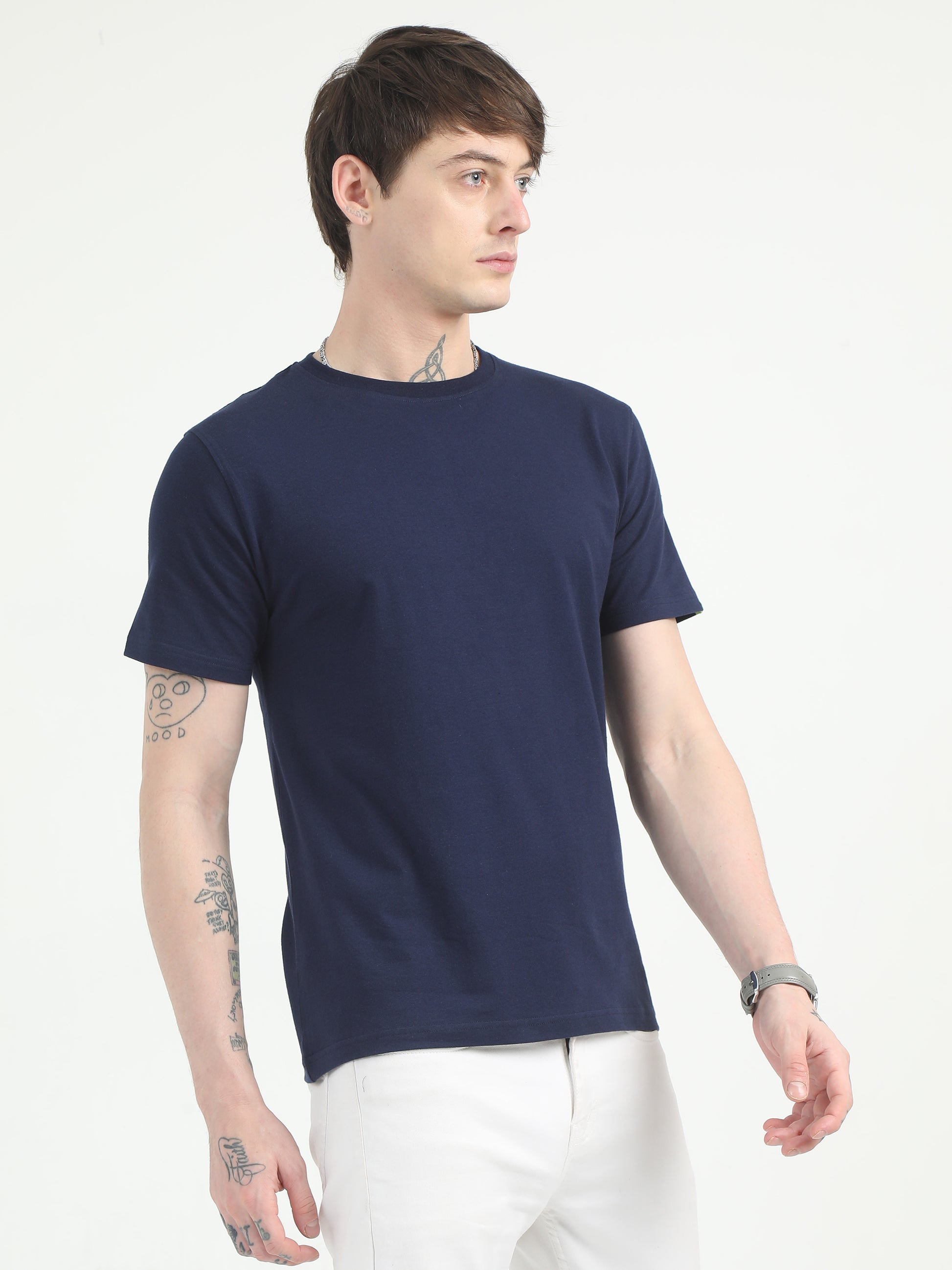 Navy Blue Plain Shirt for Men