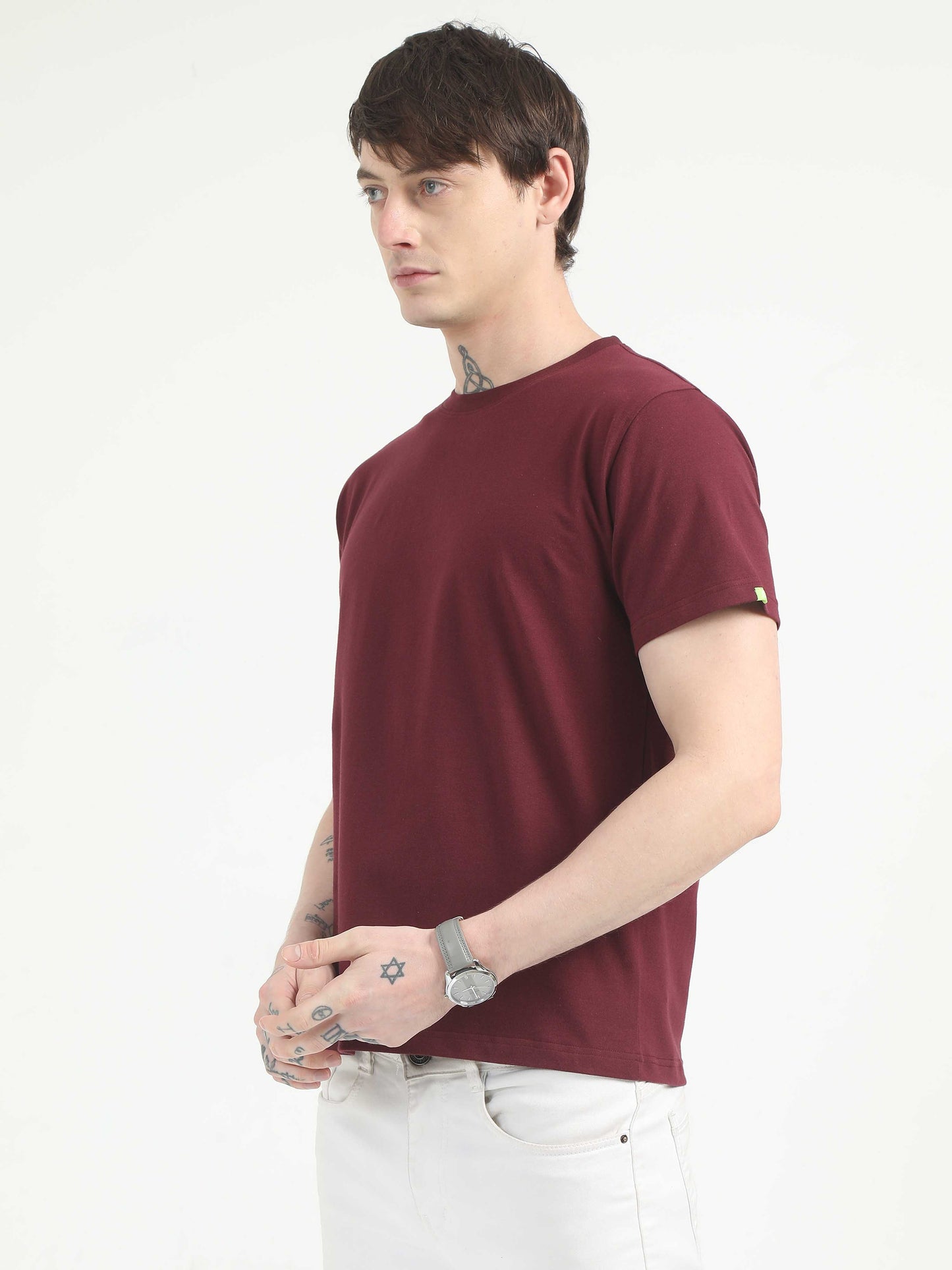 Mens Plain Maroon T-Shirt