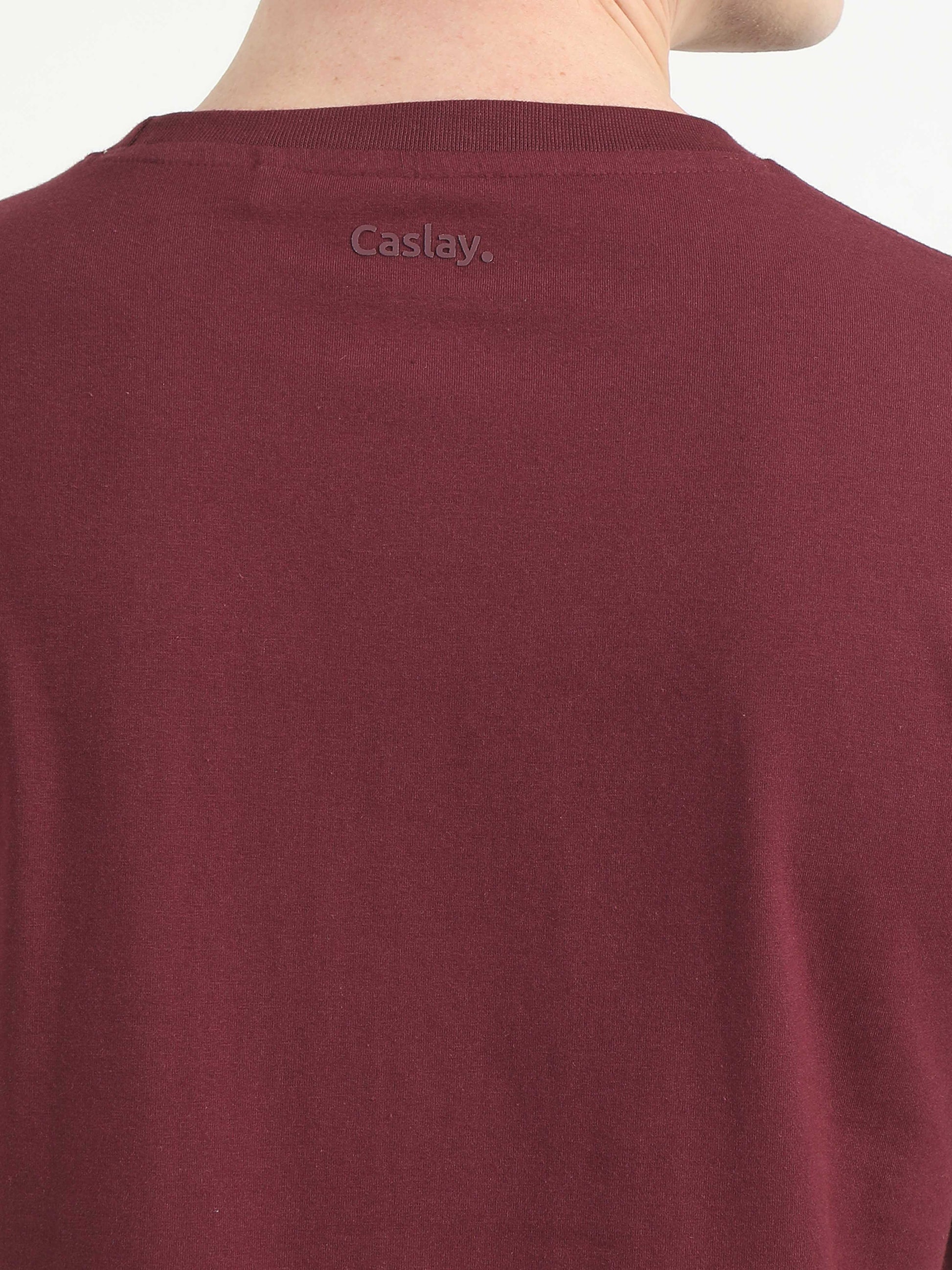 Mens Plain Maroon T-Shirt