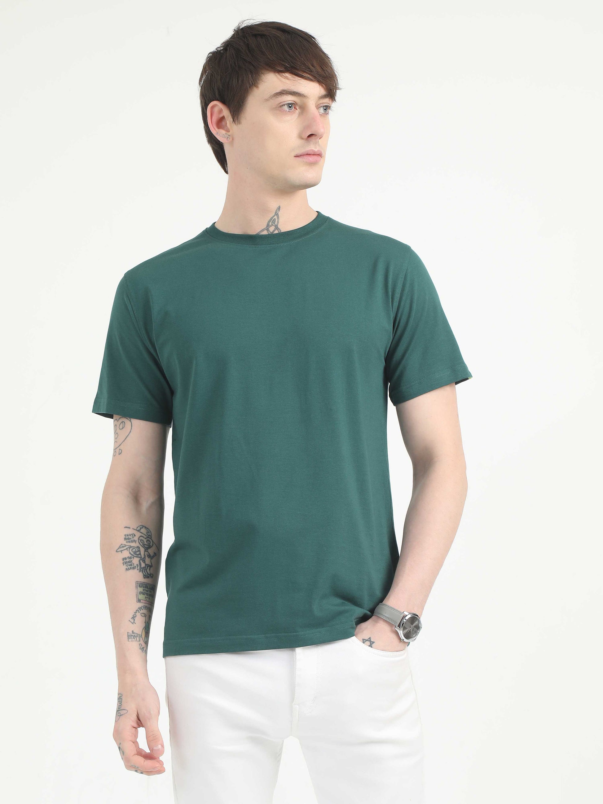 Mens Plain Green T-Shirt 