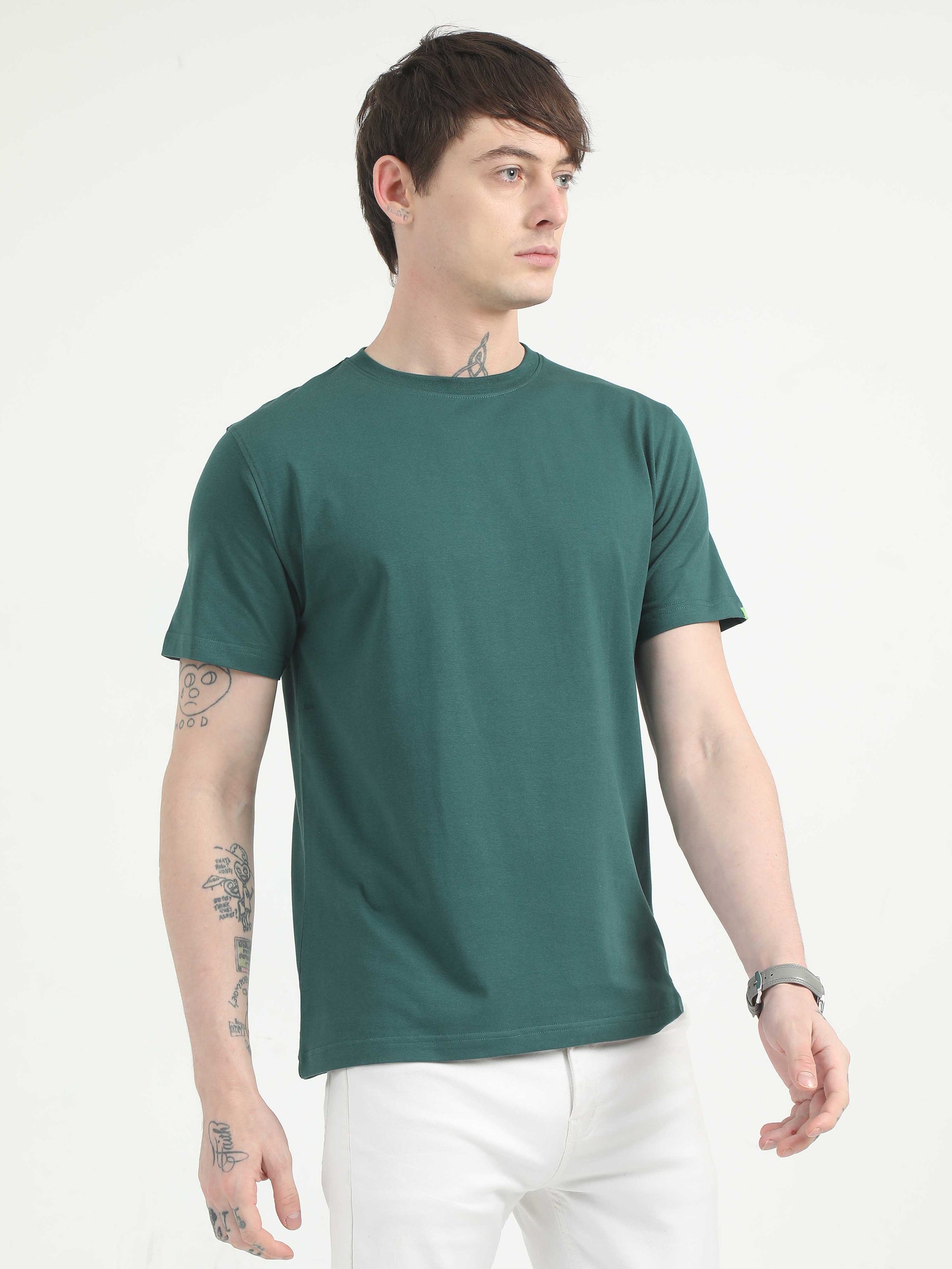 Mens Plain Green T-Shirt 