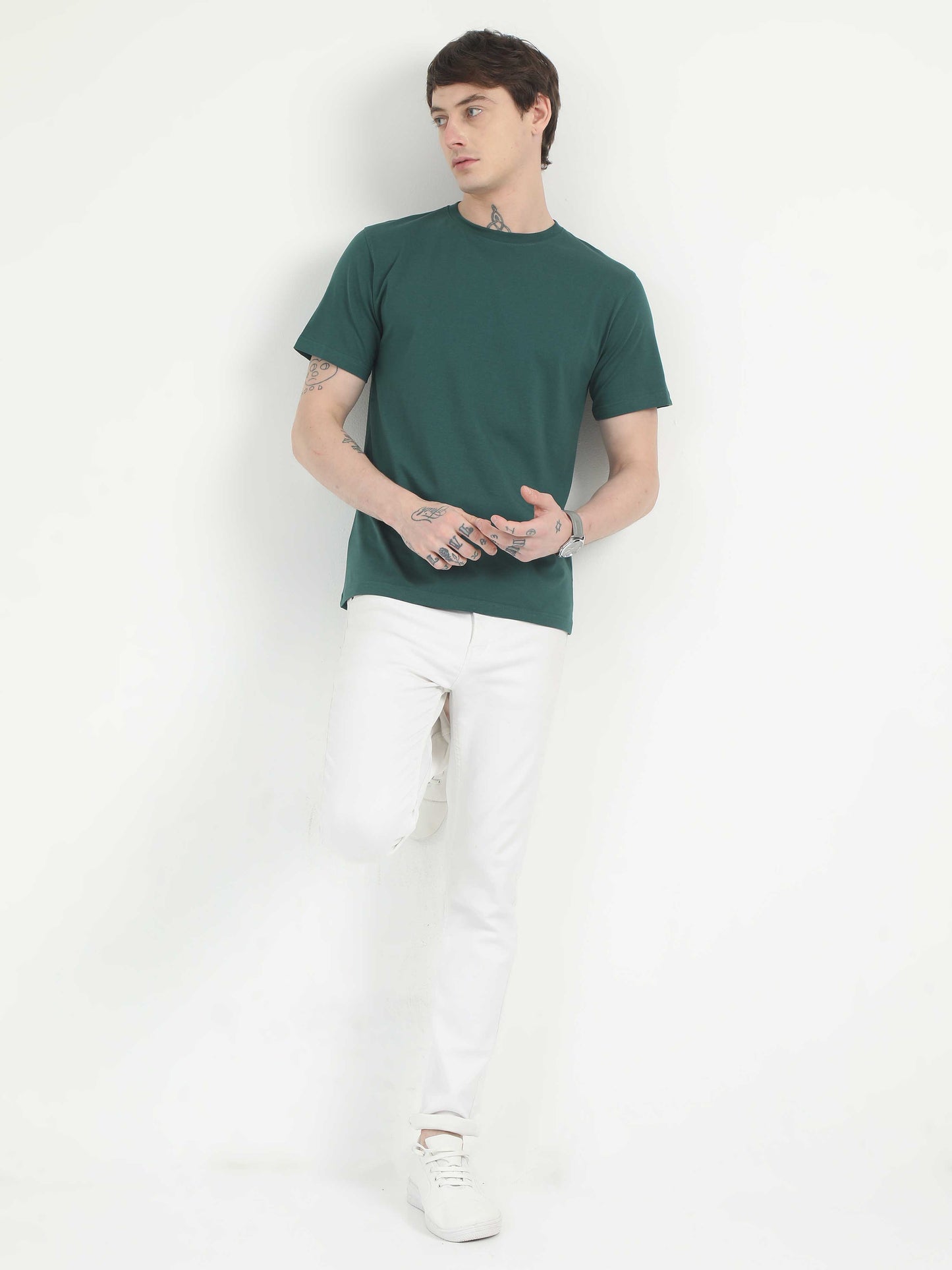 Mens Plain Green T-Shirt 