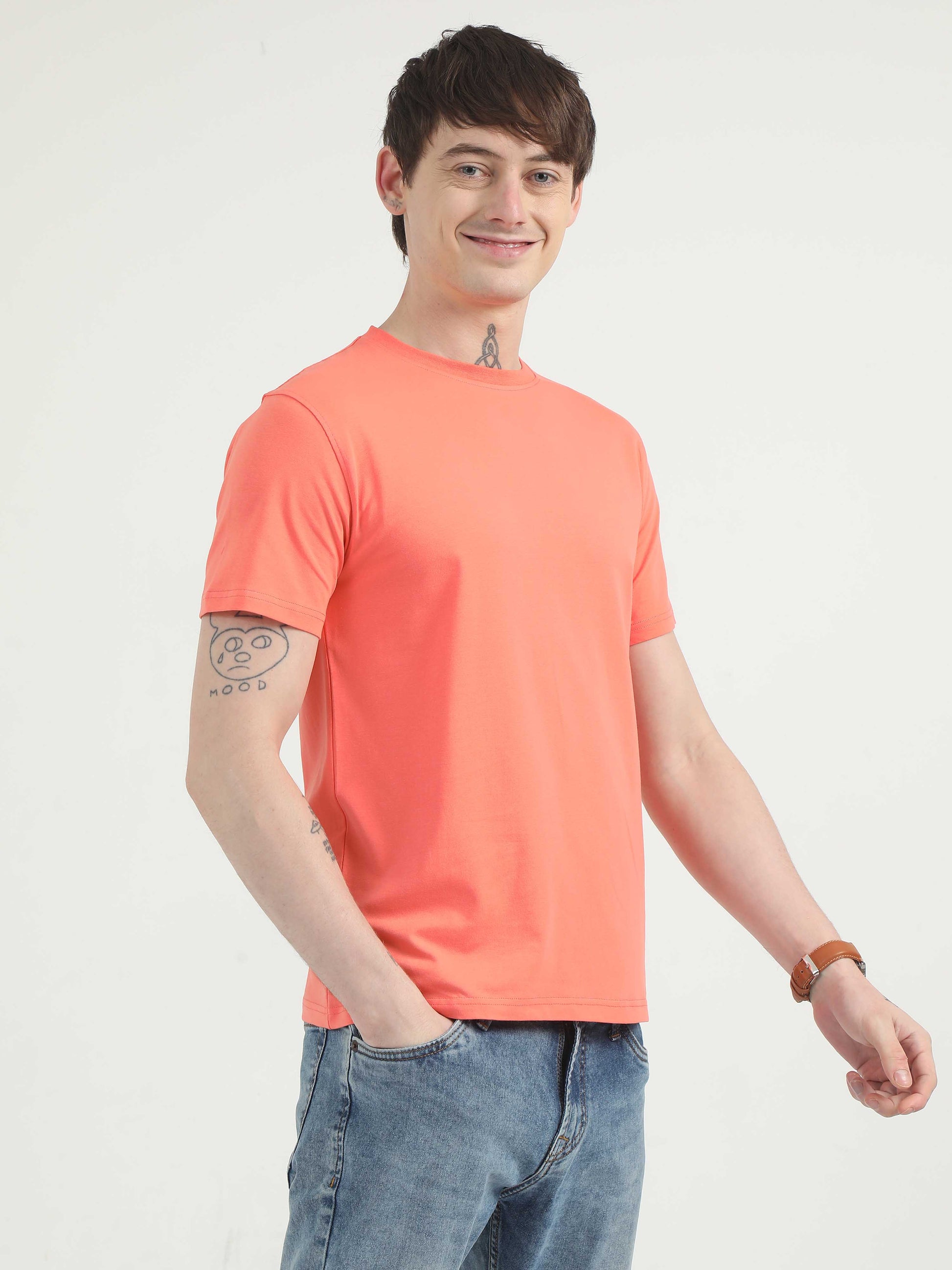 Mens Plain Orange T-Shirt