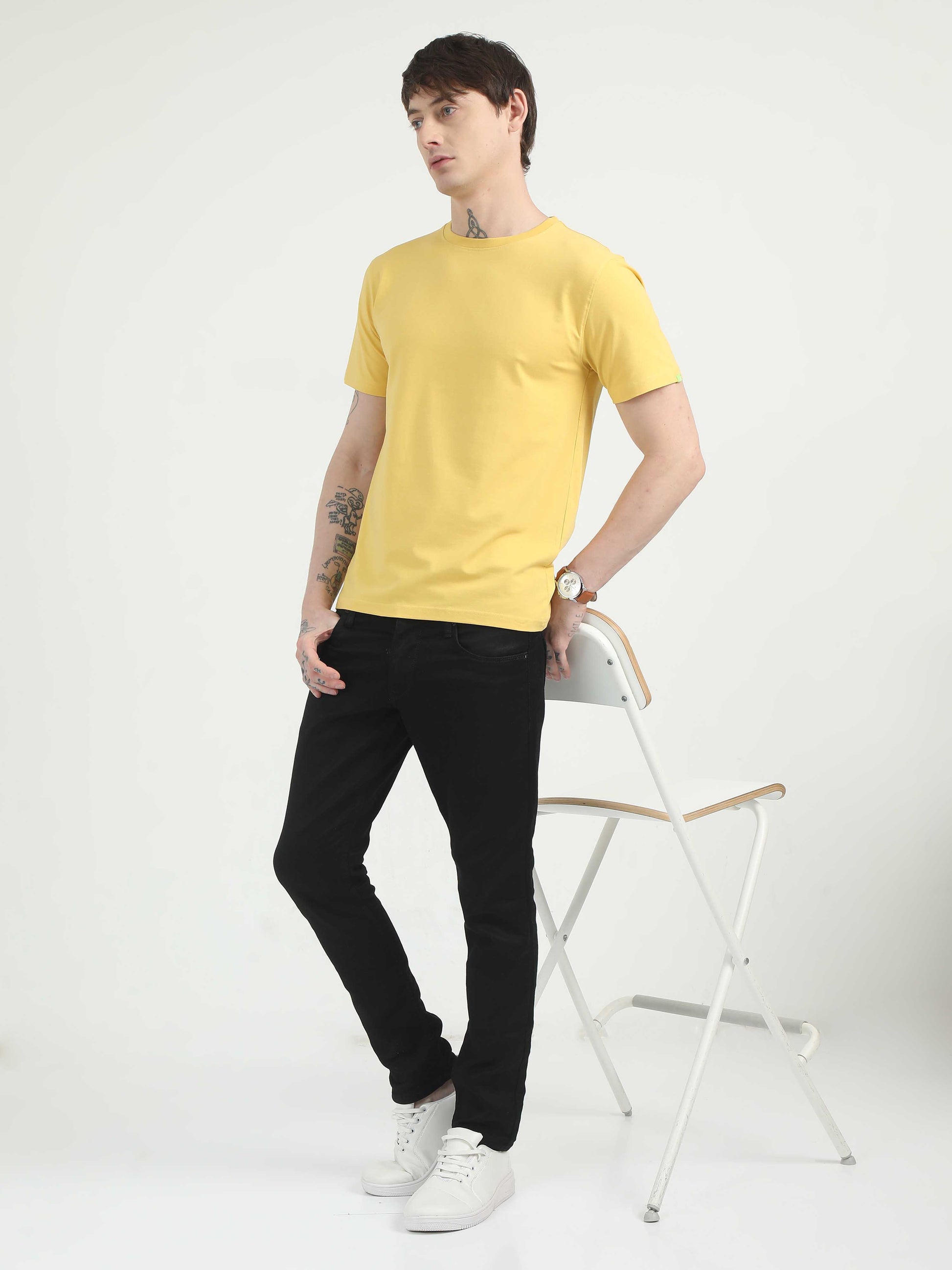 Mustard Yellow T-Shirt for Men 