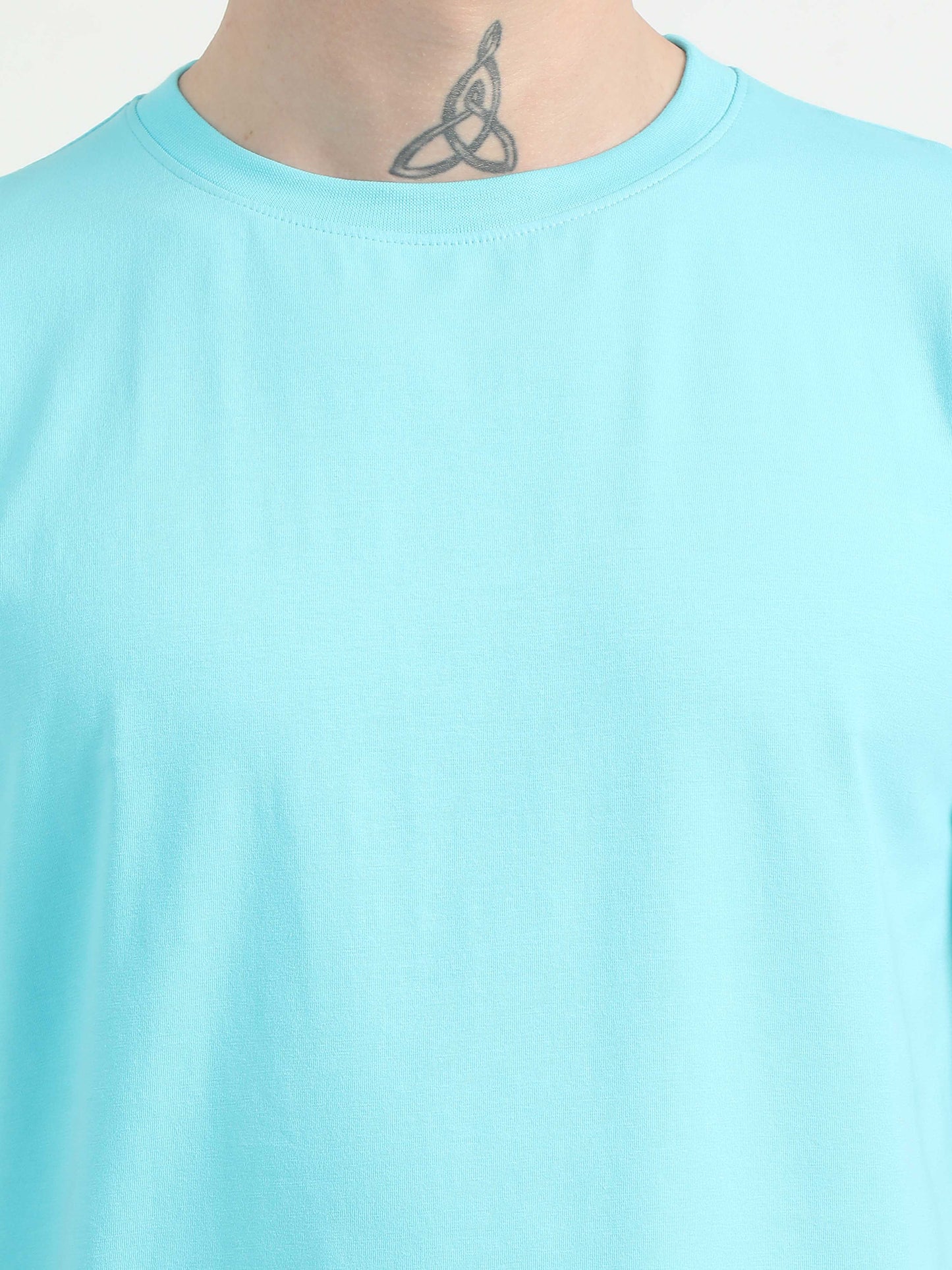 Caslay Organic - Teal Crew Neck Solid T-Shirts