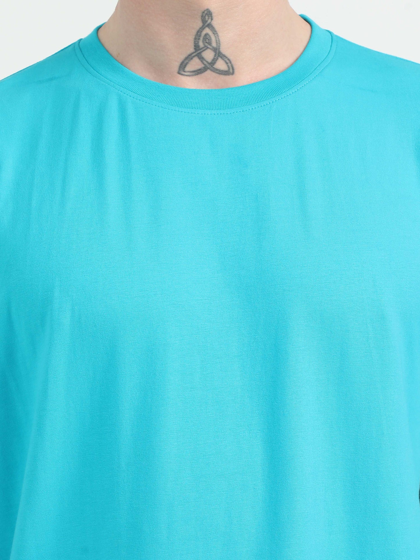 Caslay Organic - Teal Crew Neck Solid T-Shirts