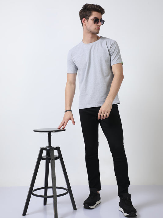 Grey Crew Neck T Shirt for Men