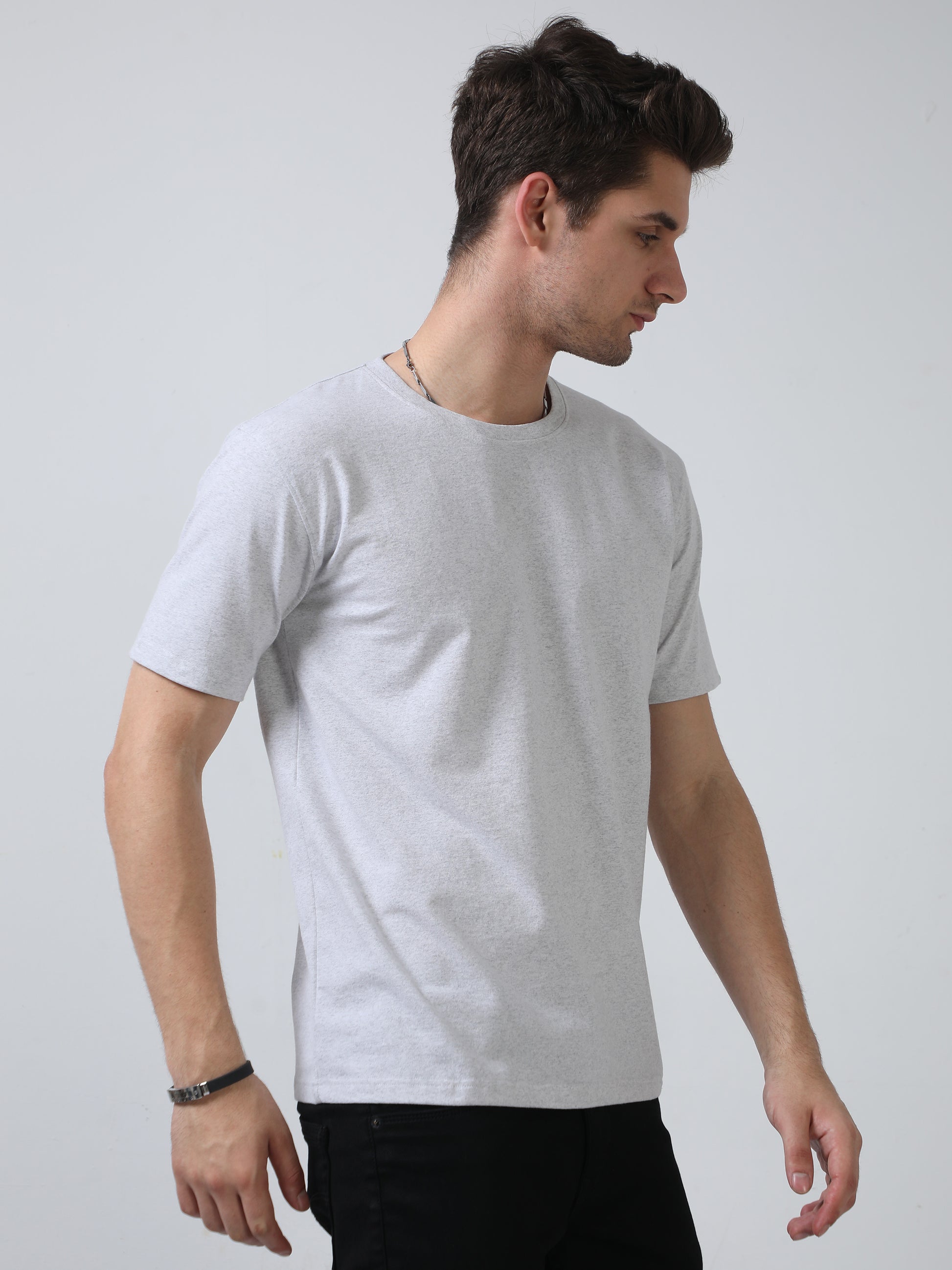 White Crew Neck T Shirt For Men