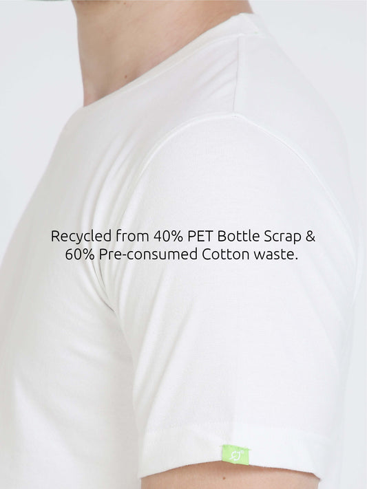 Sustainable White Round Neck T Shirt for Men