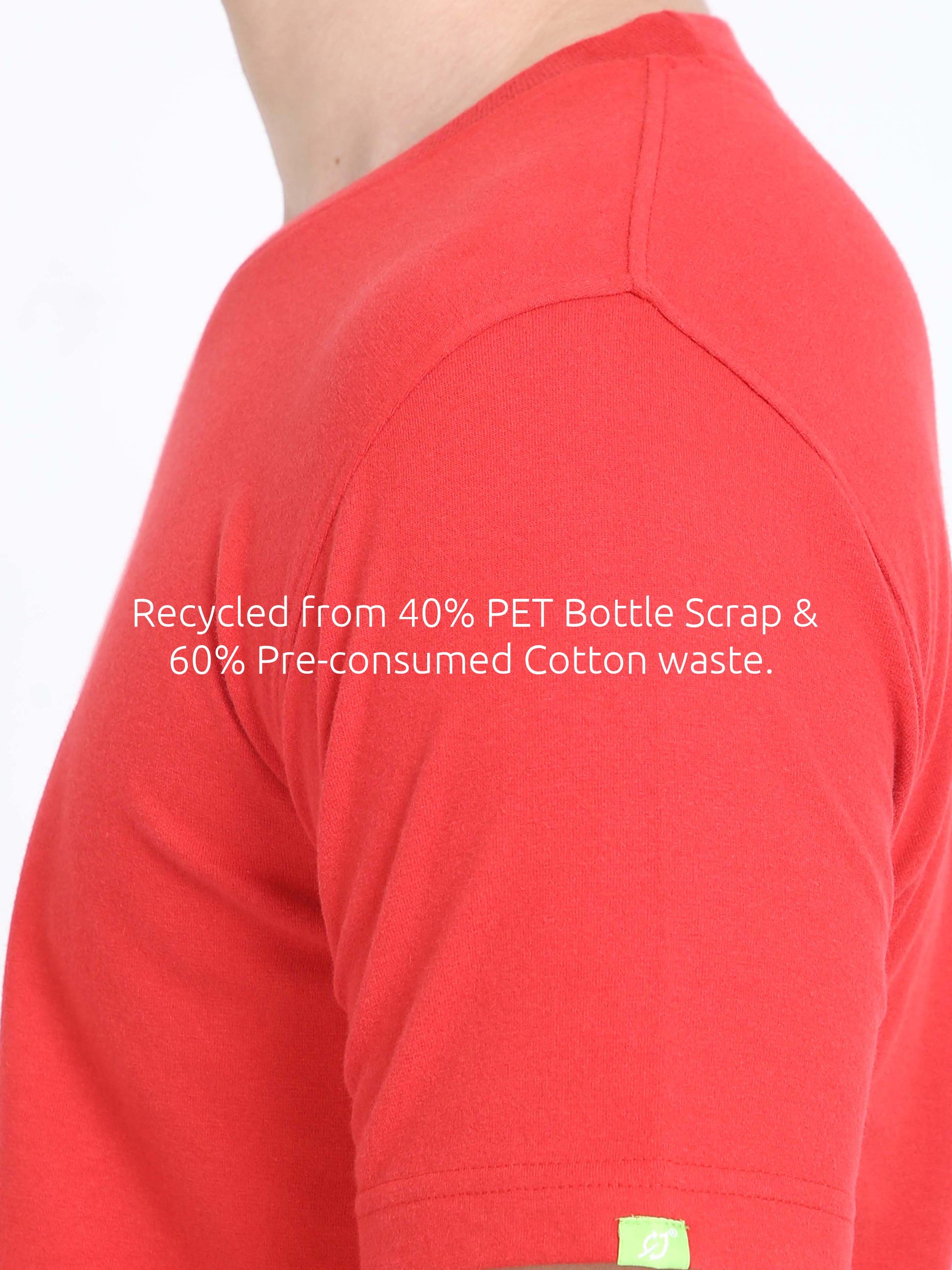 Sustainable Red Plain Round Neck T Shirt