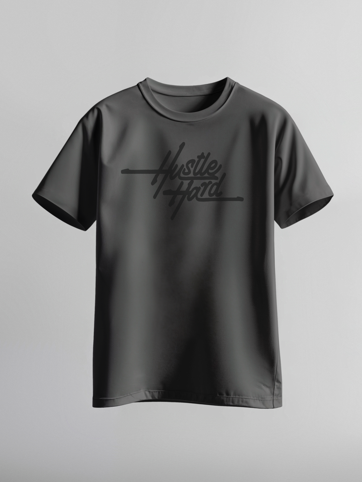 Hustle Hard - Organic Crew - Carbon Grey
