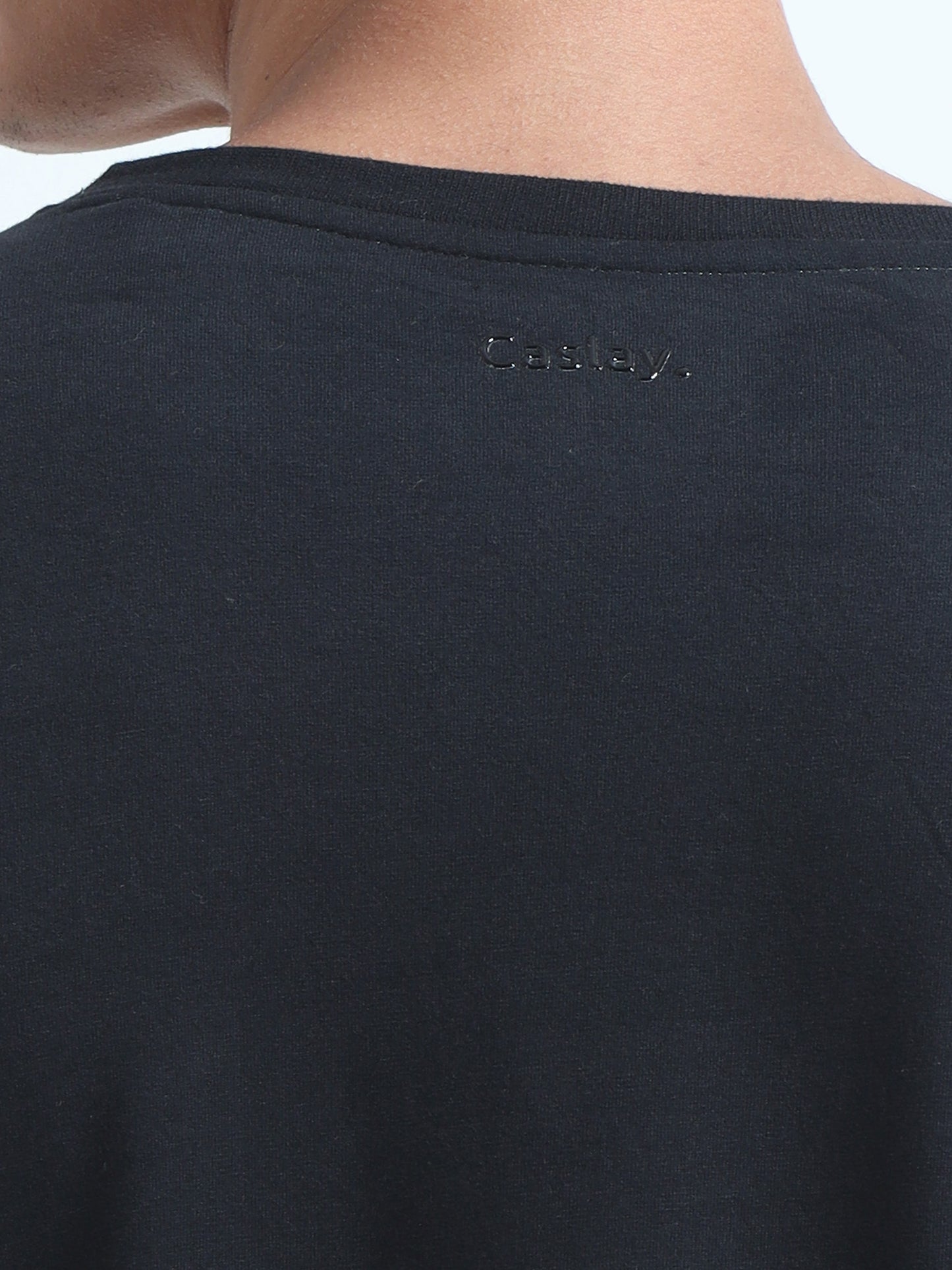 Sustainable Black Round Neck T Shirt