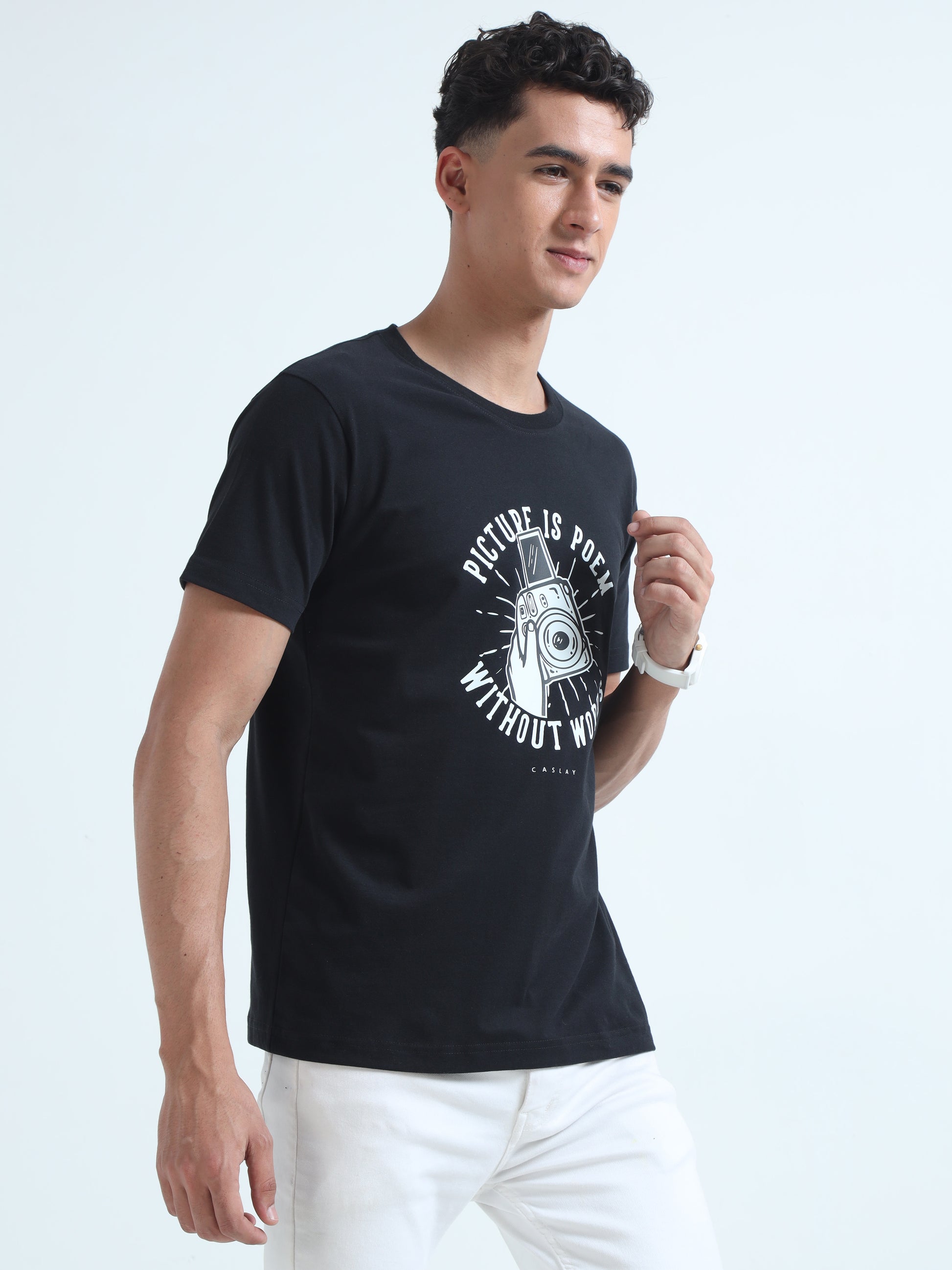 Sustainable Round Neck T Shirt Black