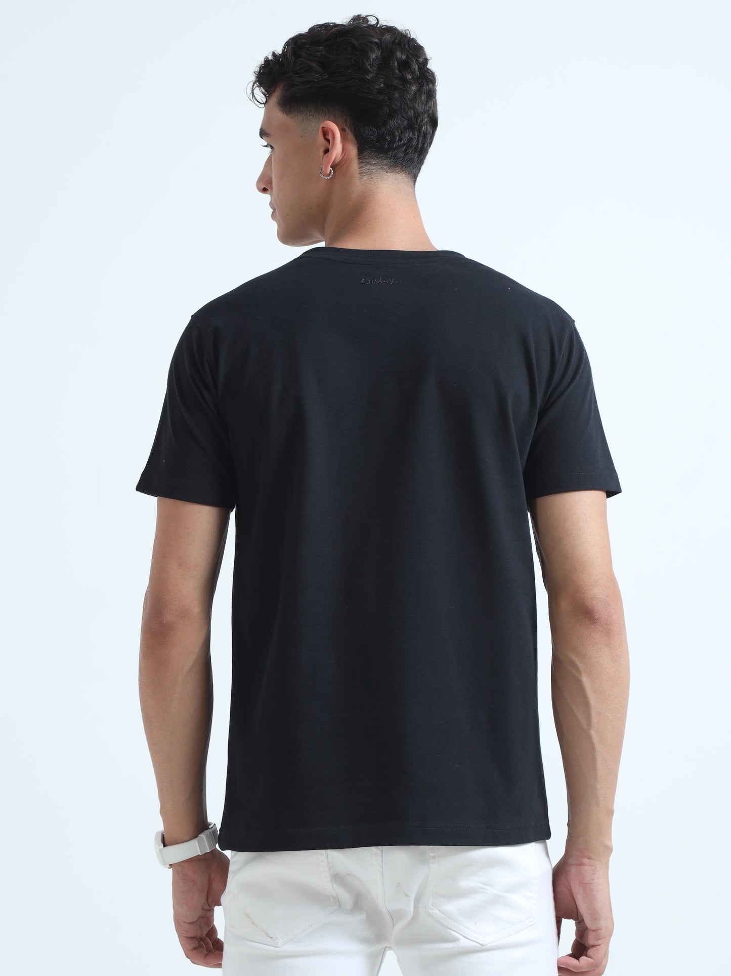 Sustainable Round Neck T Shirt Black